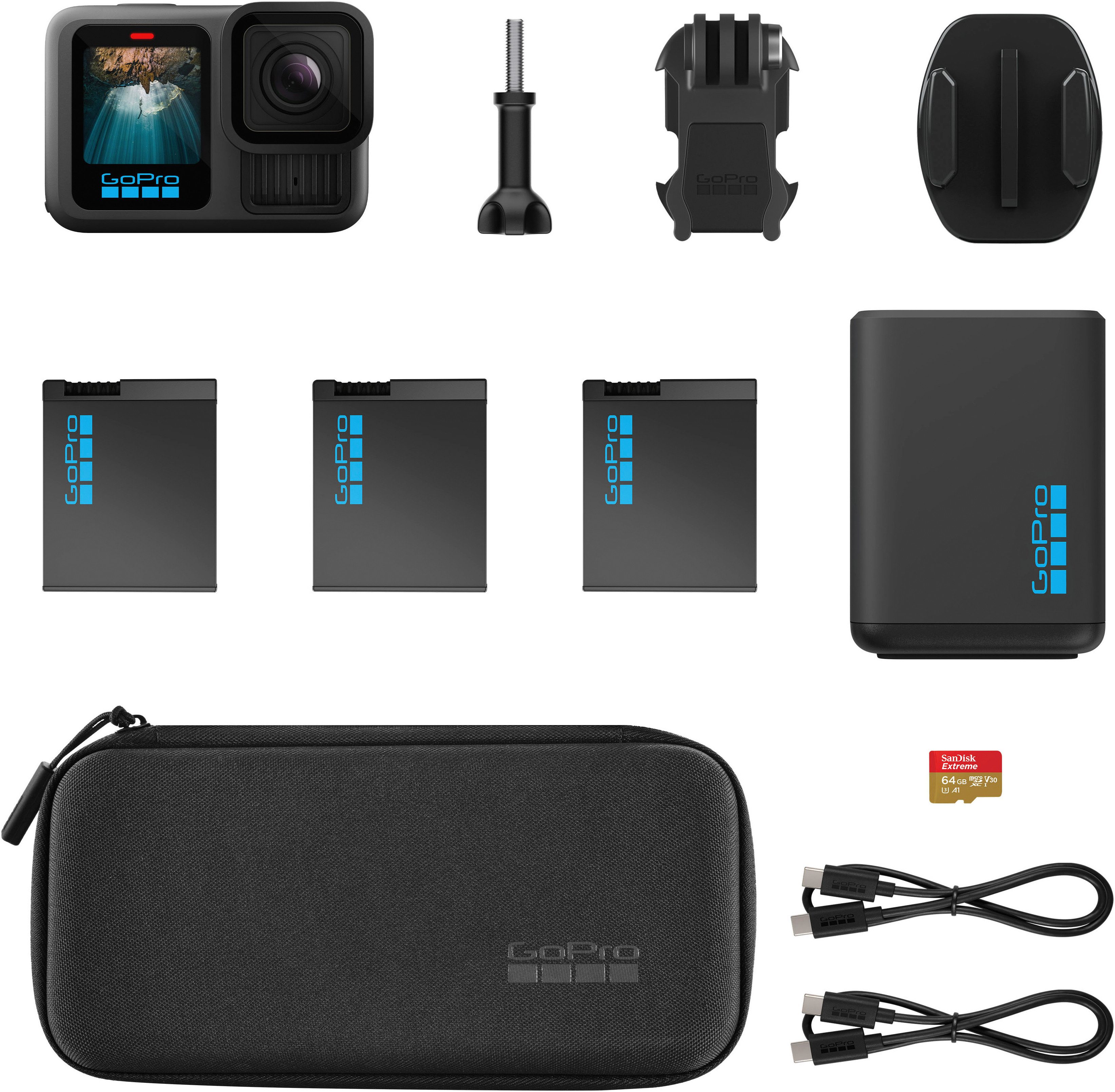 GoPro HERO13 Extended Power Bundle Action Cam (5,3K, Bluetooth, WLAN (Wi-Fi)