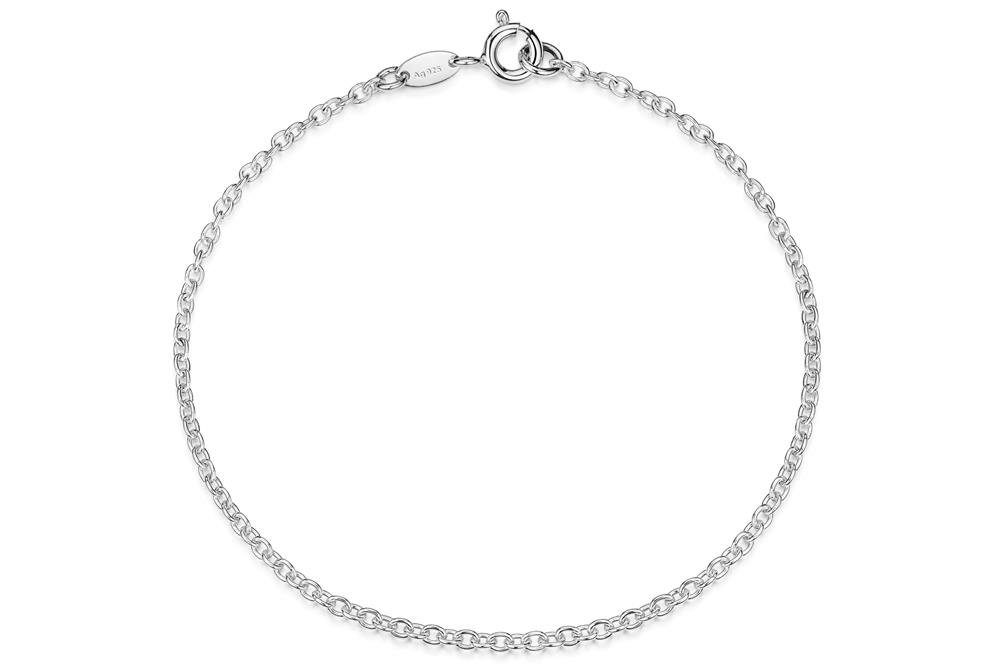 Silberarmband Erbskette Armband 2mm - 925 Silber, Länge wählbar von 16-25cm