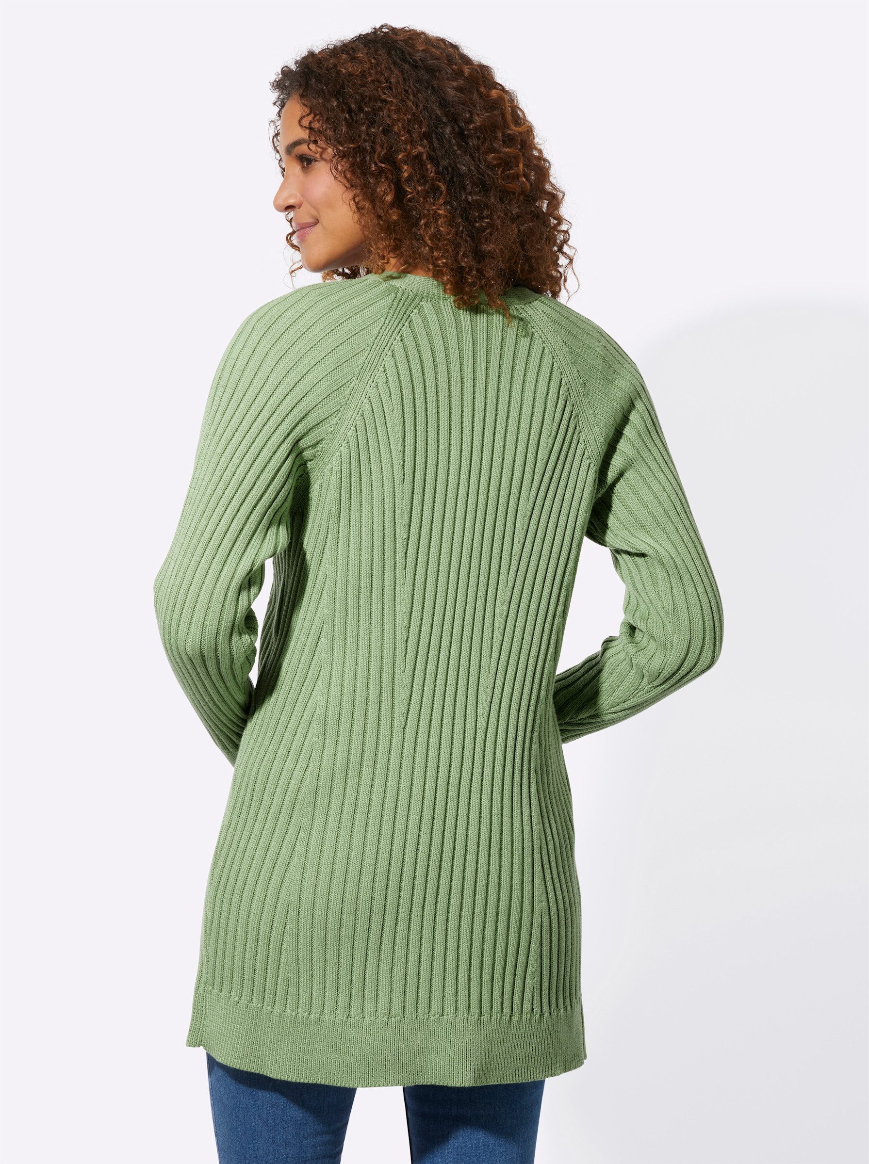 Witt Strickjacke Long-Strickjacke Langarm Rippoptik günstig online kaufen