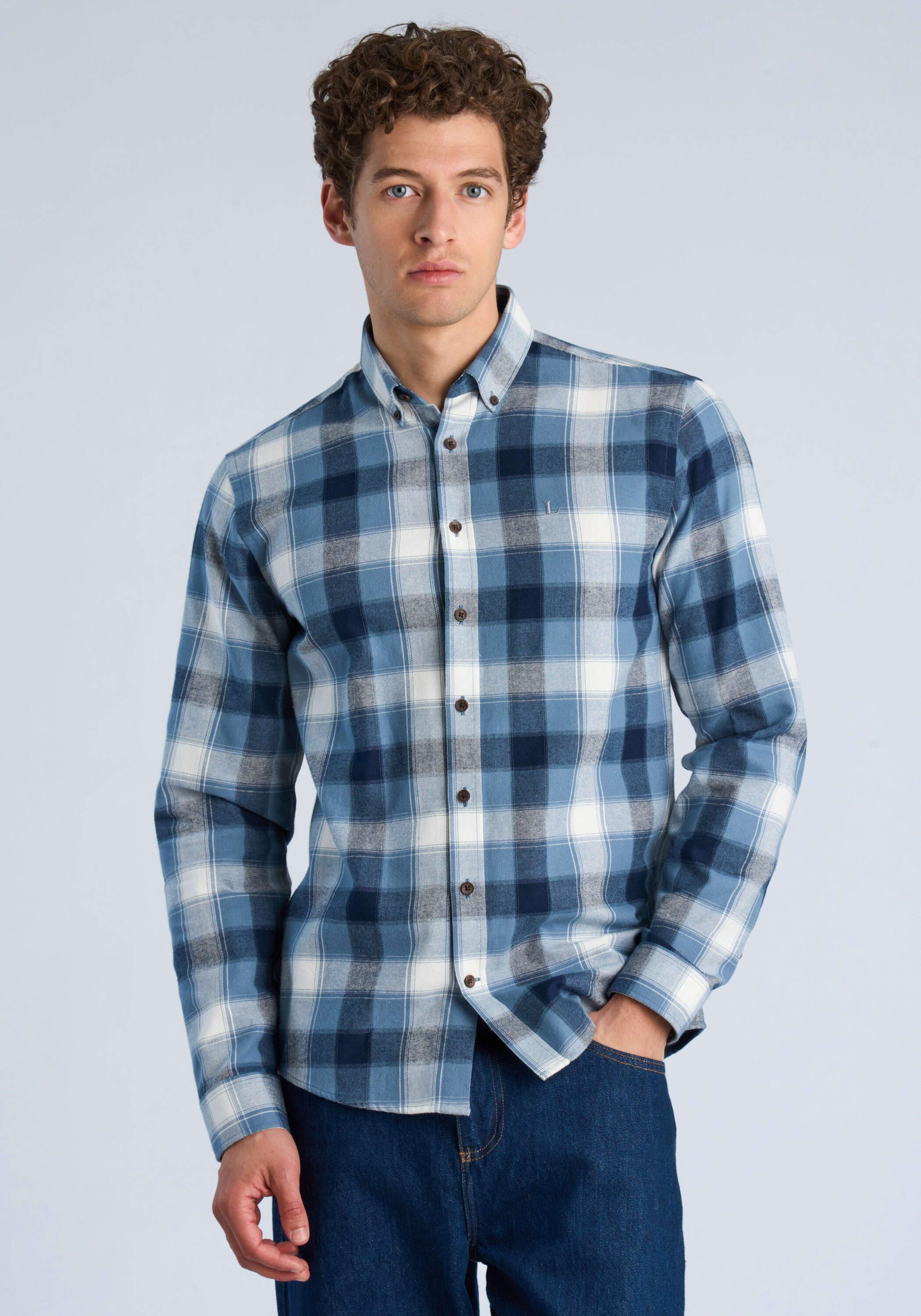 LINDBERGH Langarmhemd Freizeithemd (Langarm) Relaxed Fit