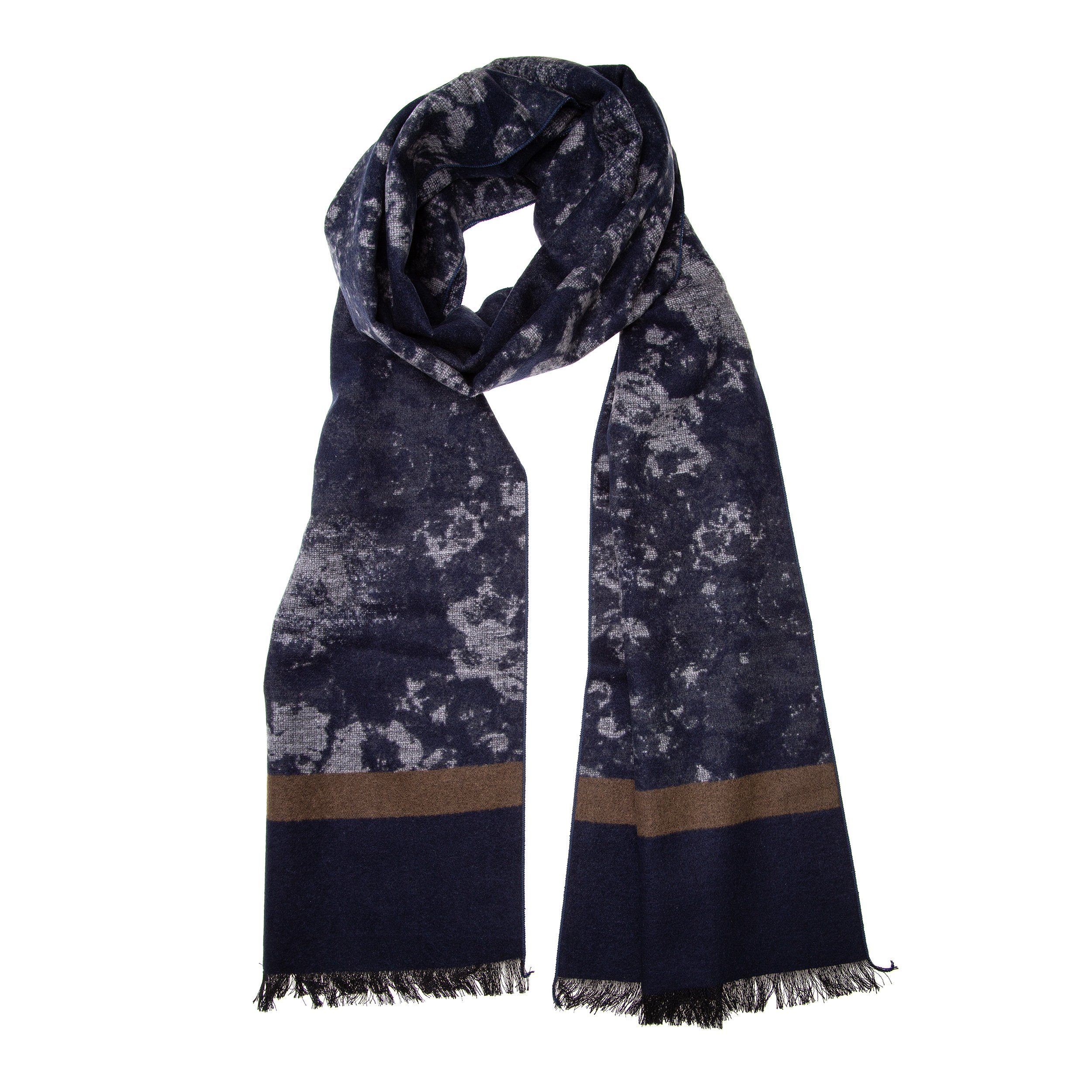 TINITEX Seidenschal Winterschal Seidenflanell Batik dunkelblau günstig online kaufen