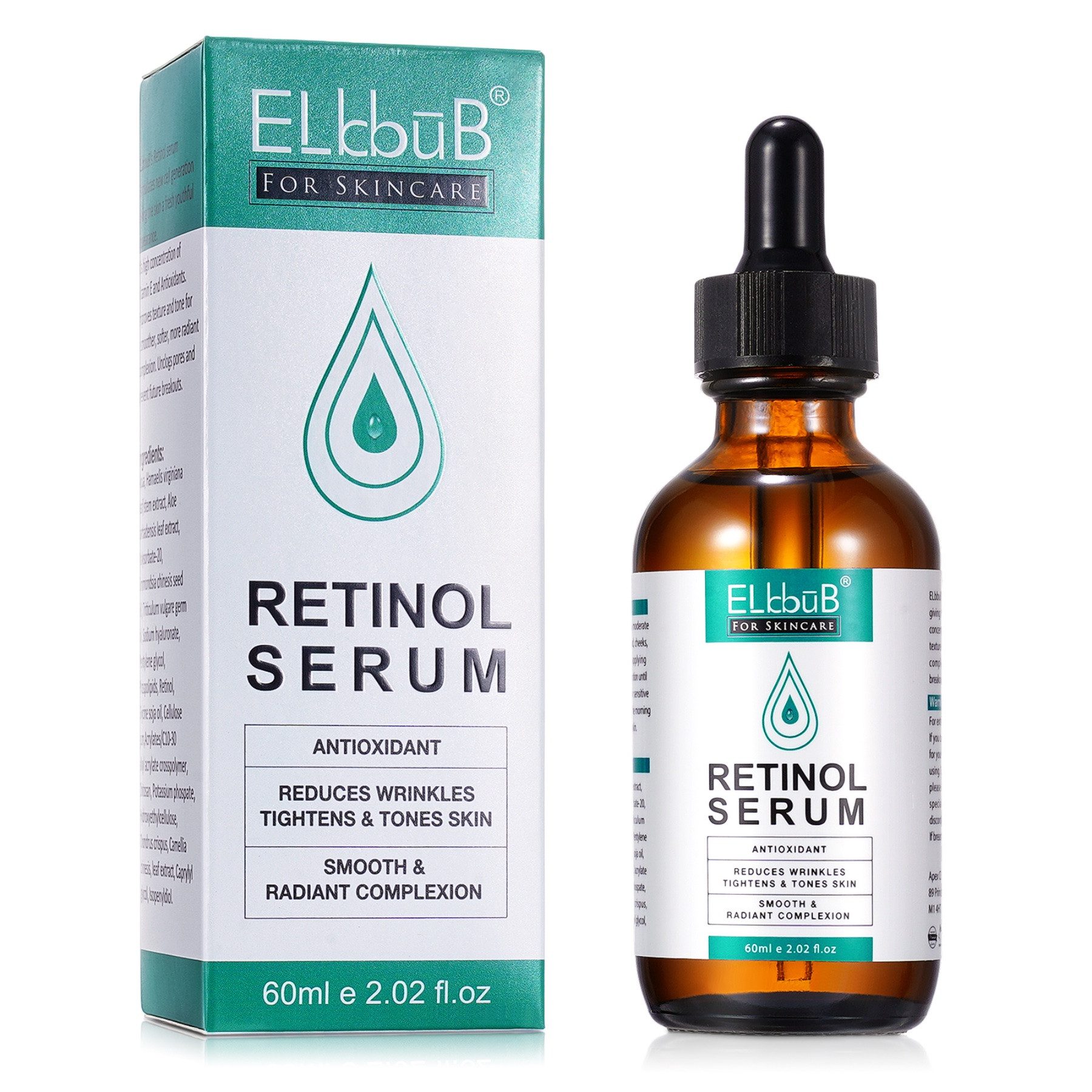 P-Beauty Cosmetic Accessories Anti-Falten-Serum Retinol Serum mit Vitamin E Anti Falten Gesichtsserum Bio Vegan 60ml, 1-tlg.