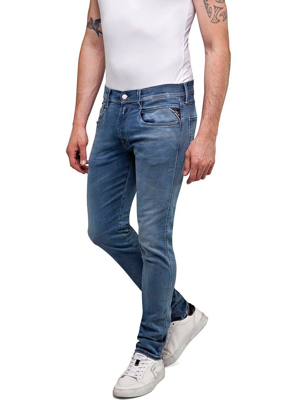 Replay Slim-fit-Jeans blue-grey HYPERFLEX ANBASS BIO