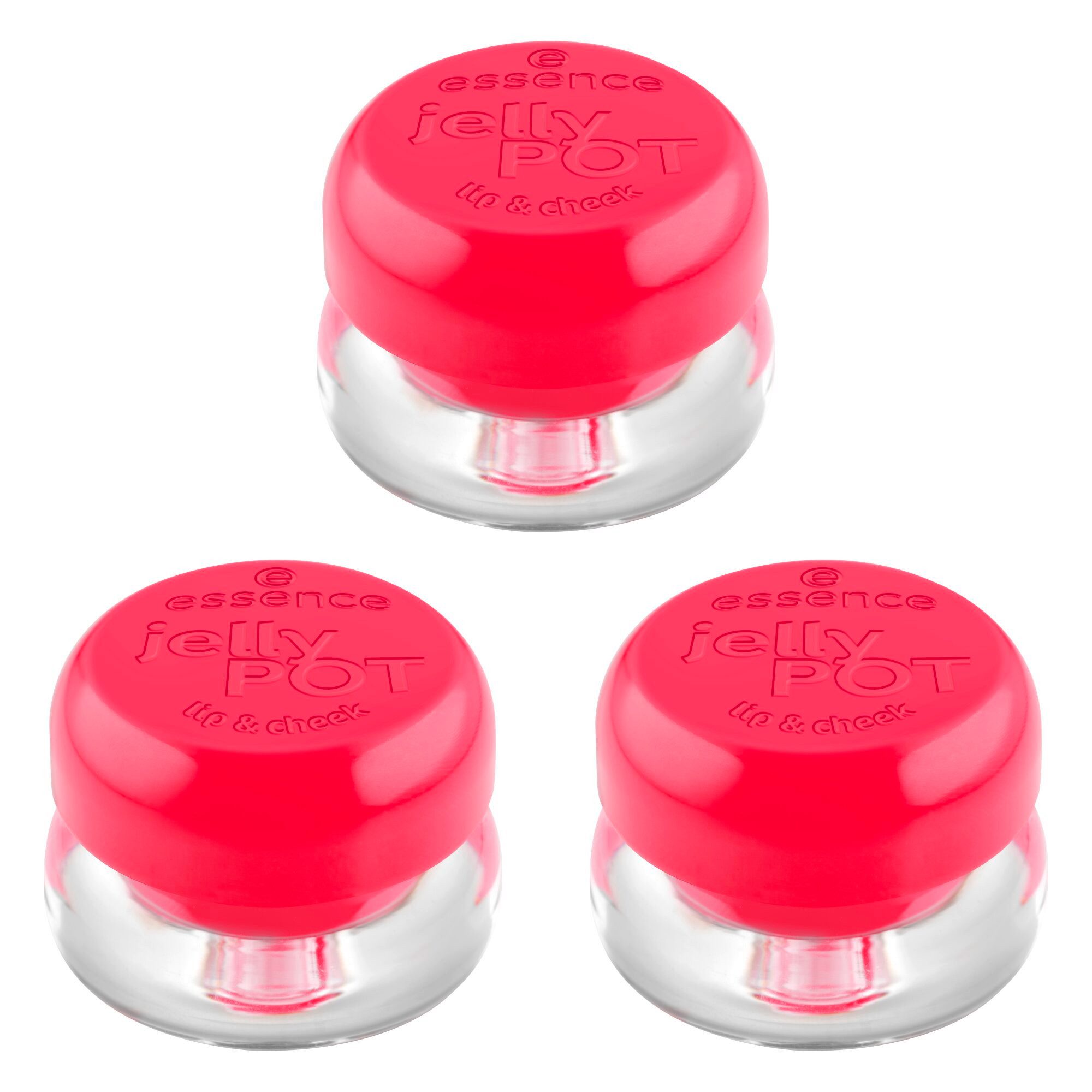 Essence Rouge jelly POT lip & cheek balm, 3-tlg.