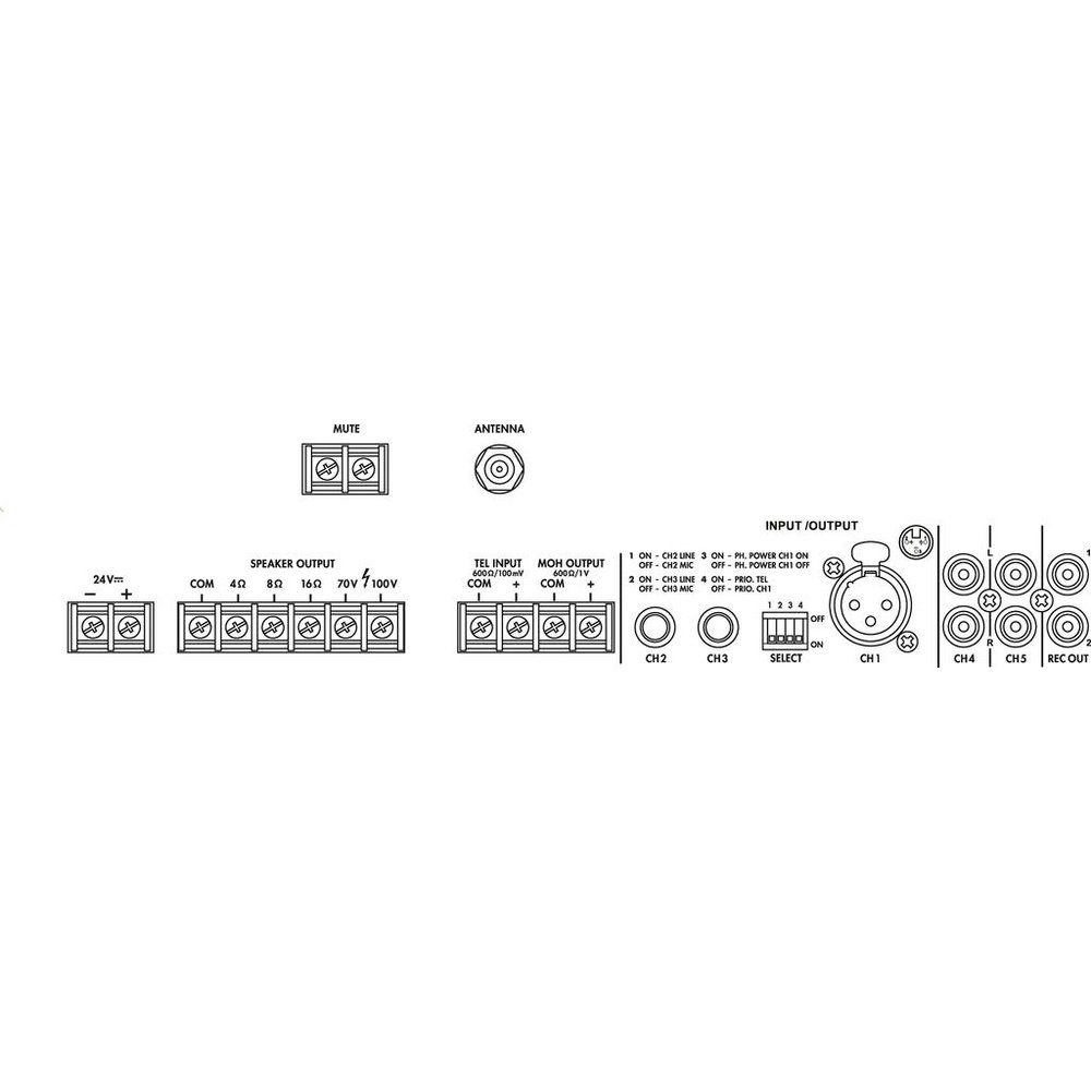 Monacor Monacor PA-806DAP ELA-Verstärker 60 W 1-Kanal 1-Zonen Mischverstärker