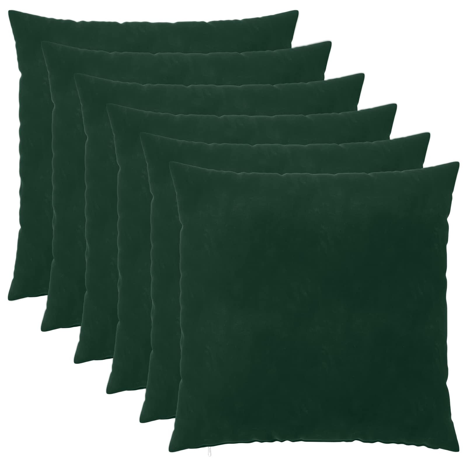 vidaXL Kissenbezug Kissenbezug 6 pcs HEERLEN Dunkelgrün 80 x 80 cm Samt, (6 Stück)