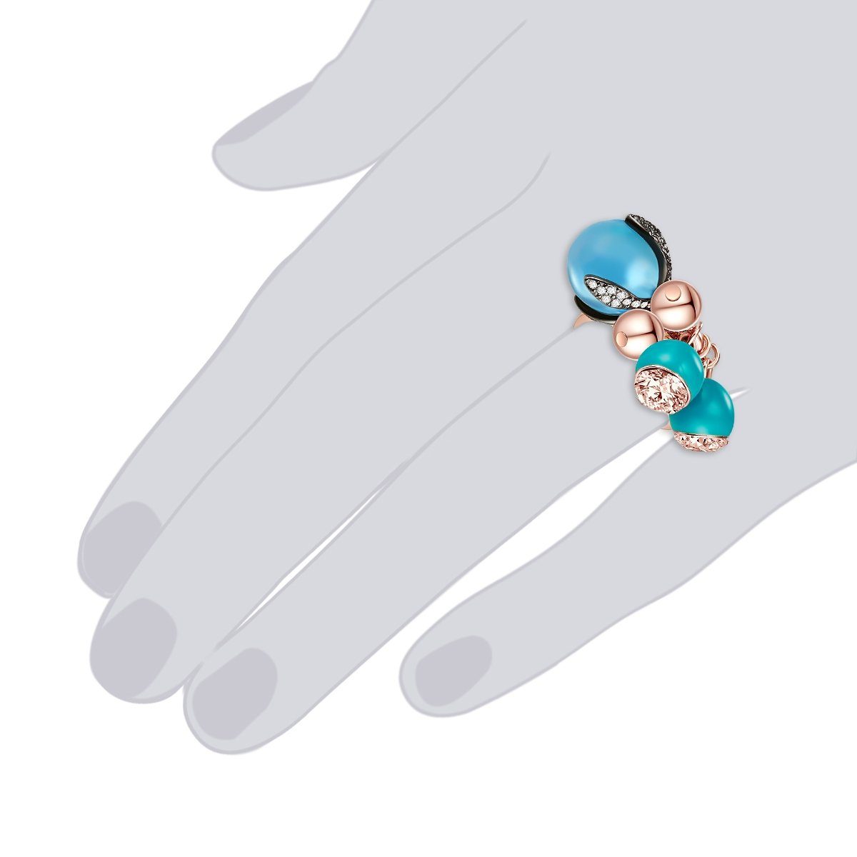 Lulu & Jane Fingerring roségold, Metall-Legierung günstig online kaufen