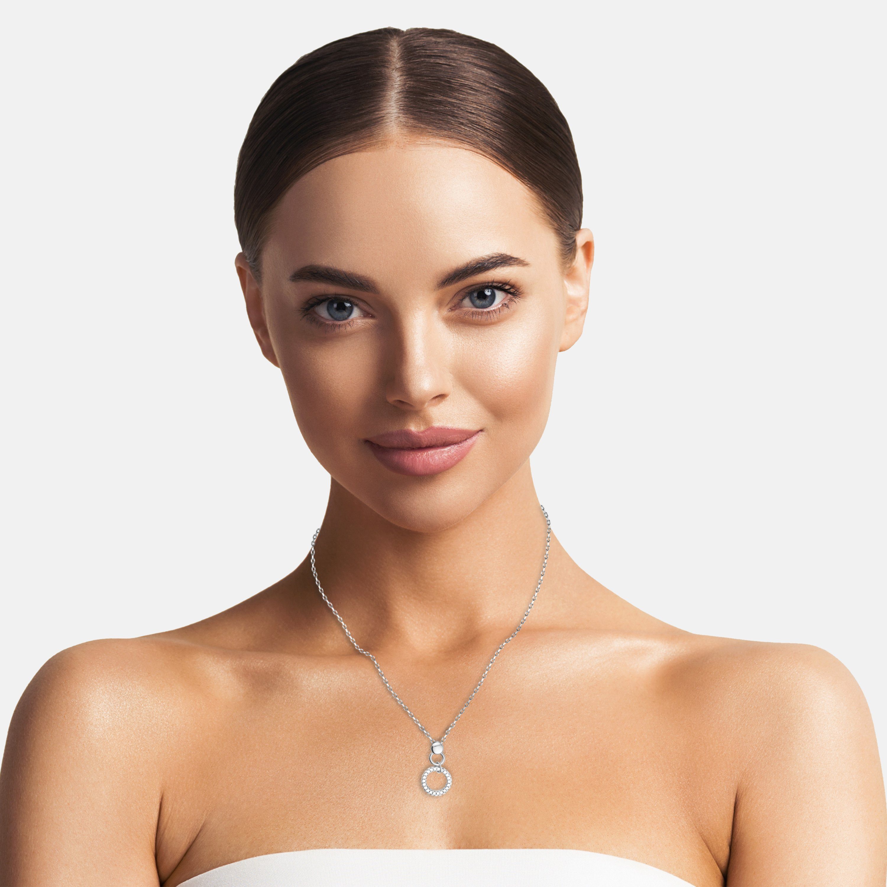Sofia Milani Kette mit Anhänger Kreis, 925 Silber Damen Schmuck - N0556 günstig online kaufen