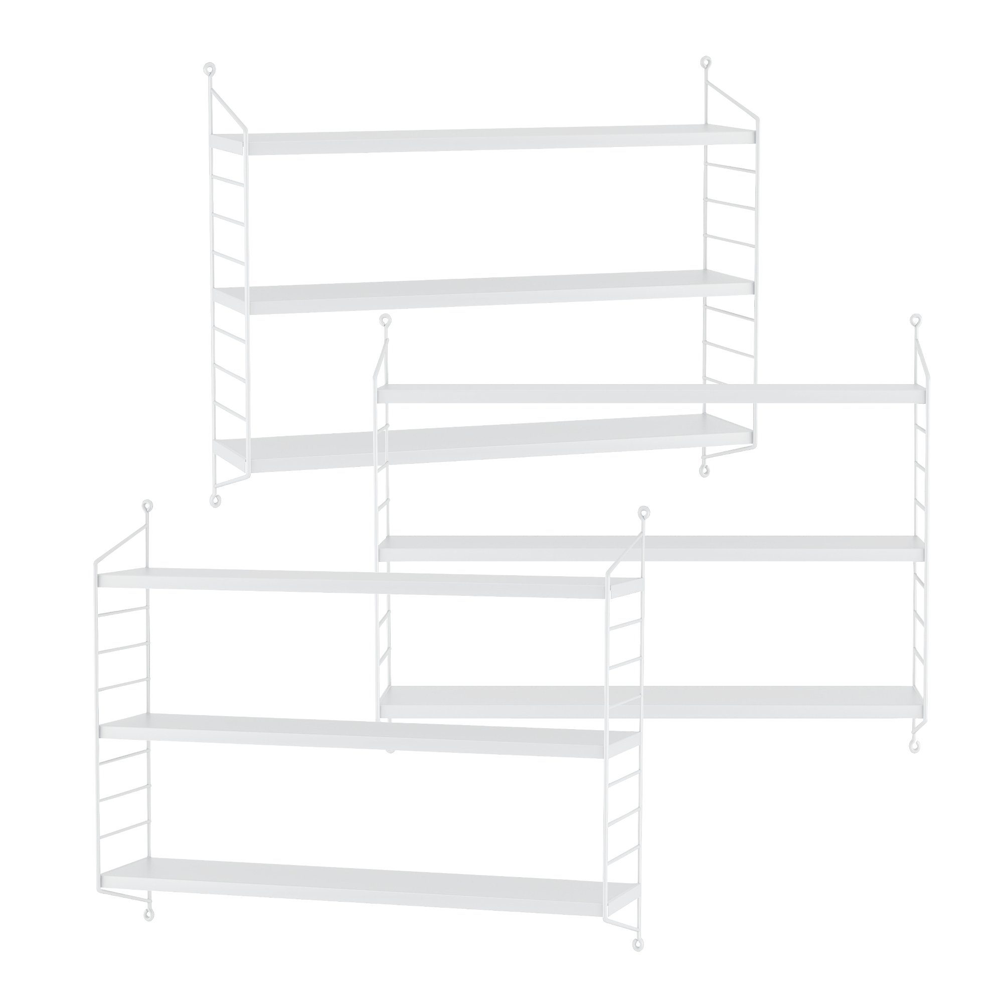 en.casa Wandregal, Set 3-tlg., »Strängnäs« 3er Set Weiß, matt günstig online kaufen