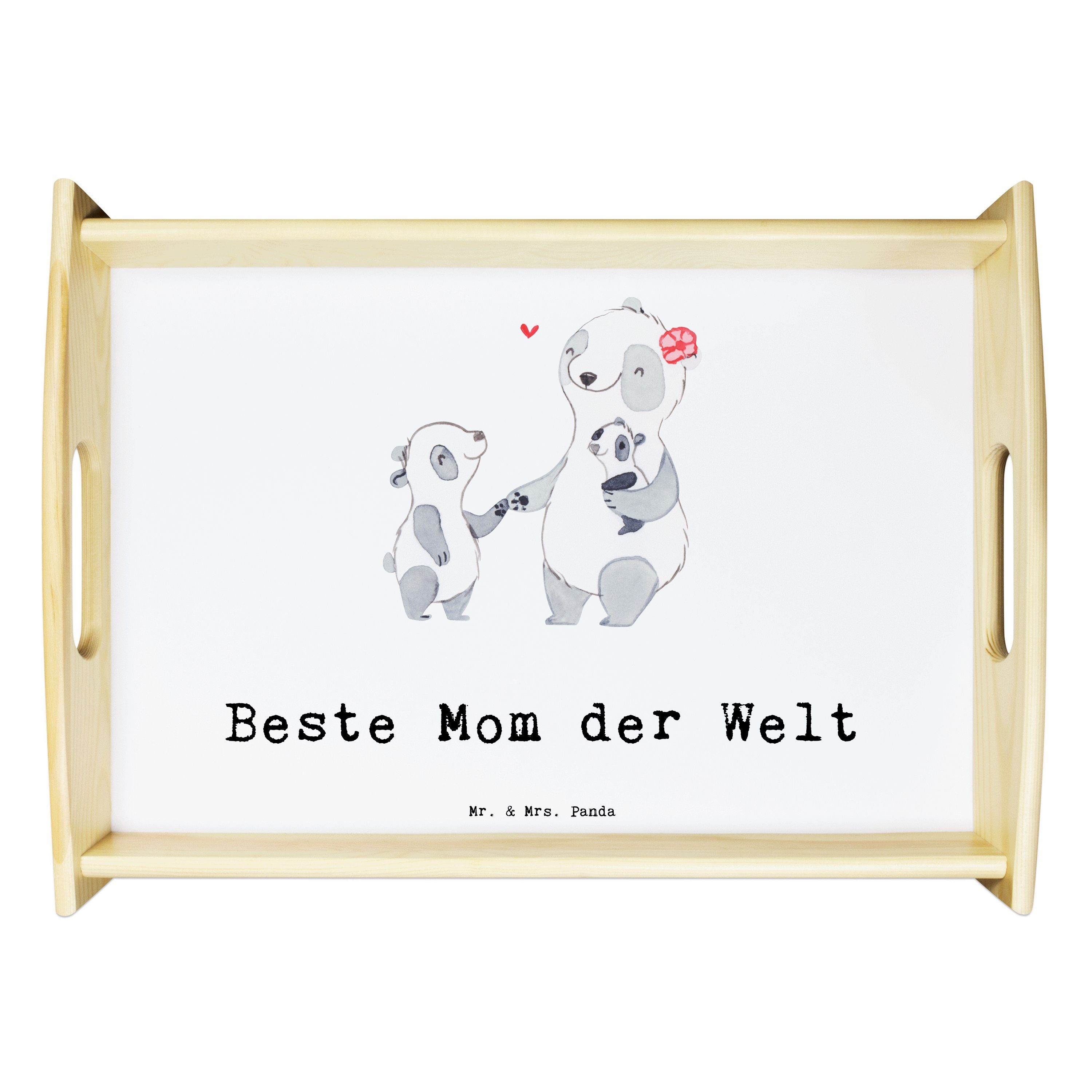 Mr. & Mrs. Panda Mom - Weiß (1-tlg) - Freude Beda, Geschenk, Sohn, machen, Panda lasiert, Echtholz Welt der Tablett Beste