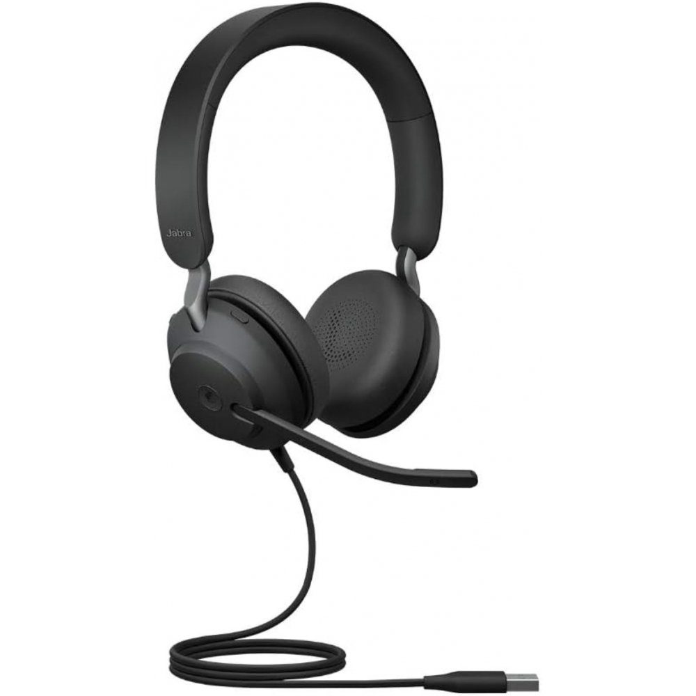 Jabra Evolve2 Stereo MS - Over Ear Headset - schwarz Kopfhörer (Rauschunterdrückung)