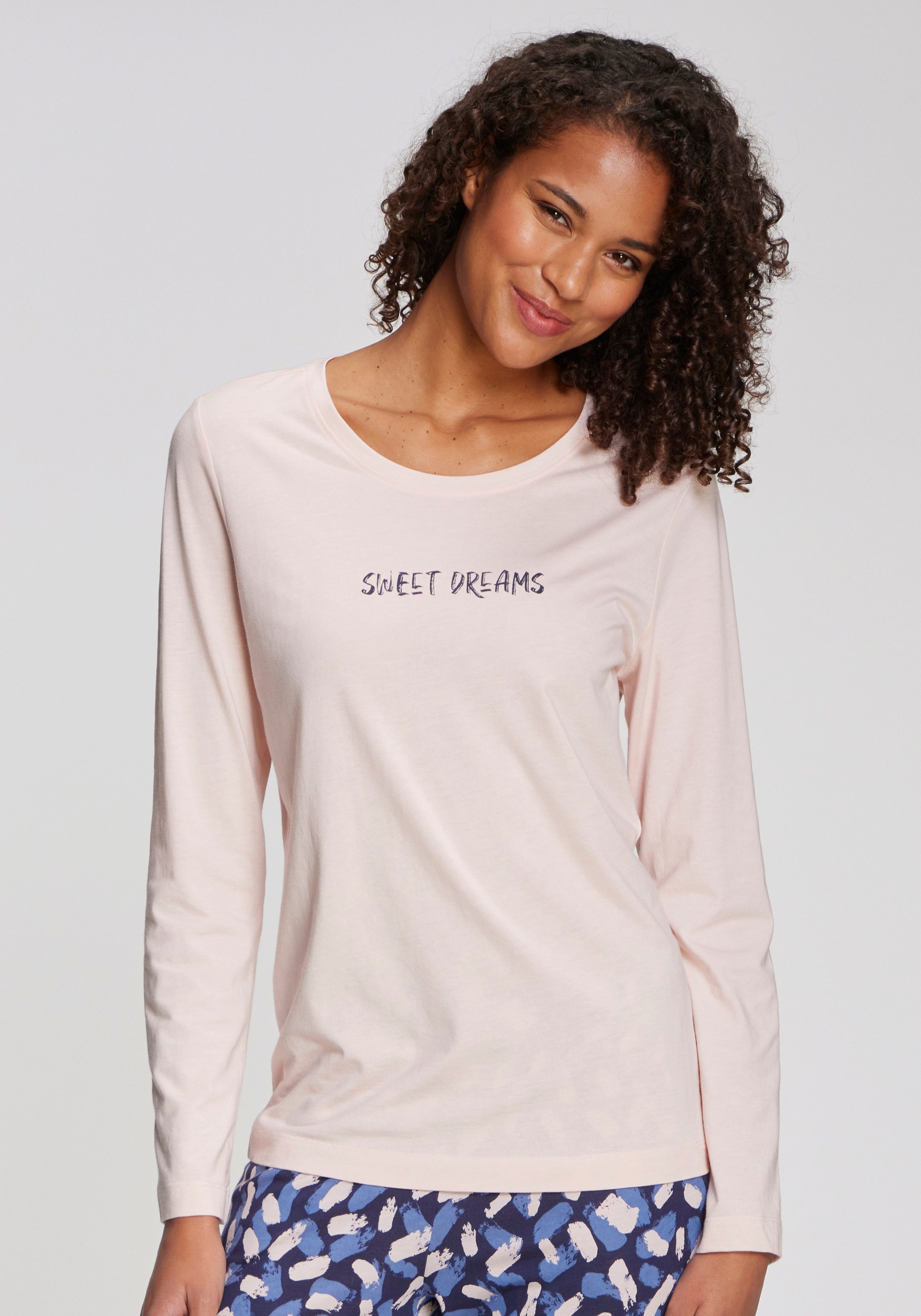 s.Oliver Pyjamaoberteil mit kleinem Frontprint