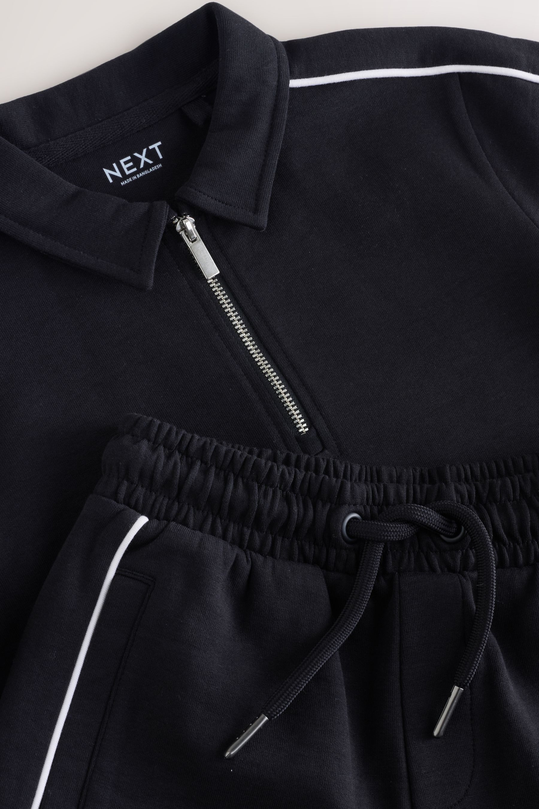 Next Shirt & Shorts Polohemd mit RV-Kragen und Shorts im Set (2-tlg)