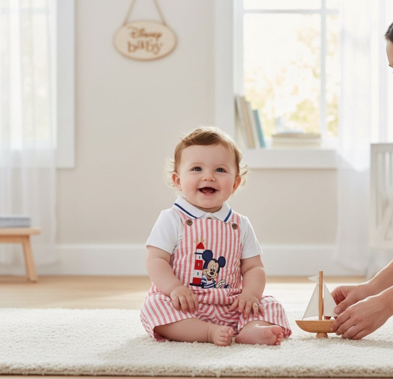 Disney Langarm-Poloshirt Mickey Maus Baby Latzhose & Oberteil Set Disneyland Paris