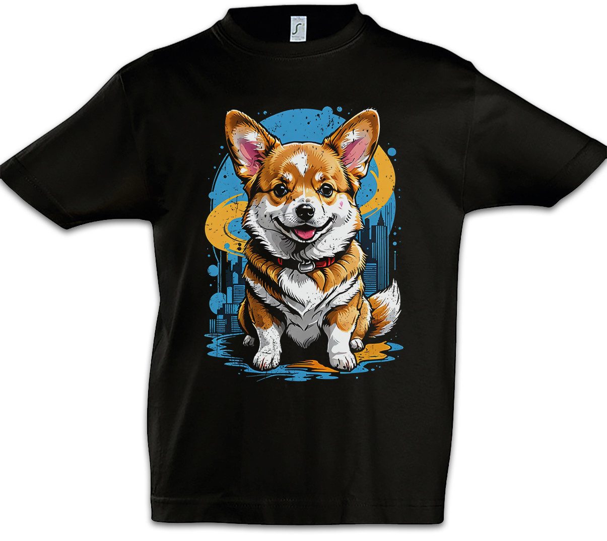 Print-Shirt Sweet Corgi Art Kinder T-Shirt Welsh Pembroke Waliser Cardigan Hund