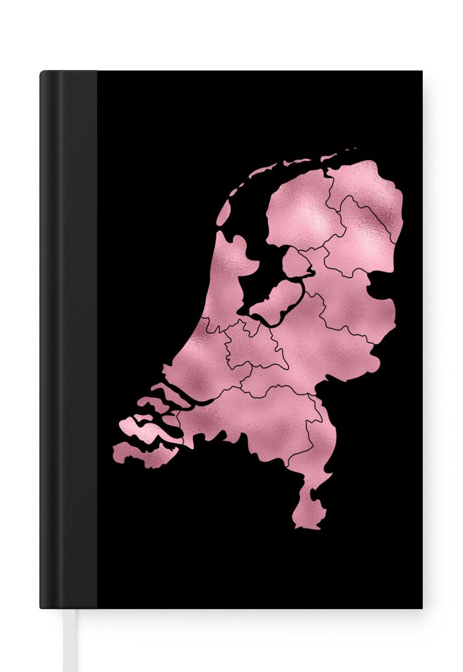 - MuchoWow Karte Rosa, A5, Seiten, Tagebuch, Notizbuch Niederlande - Notizheft, Merkzettel, 98 Journal, Haushaltsbuch