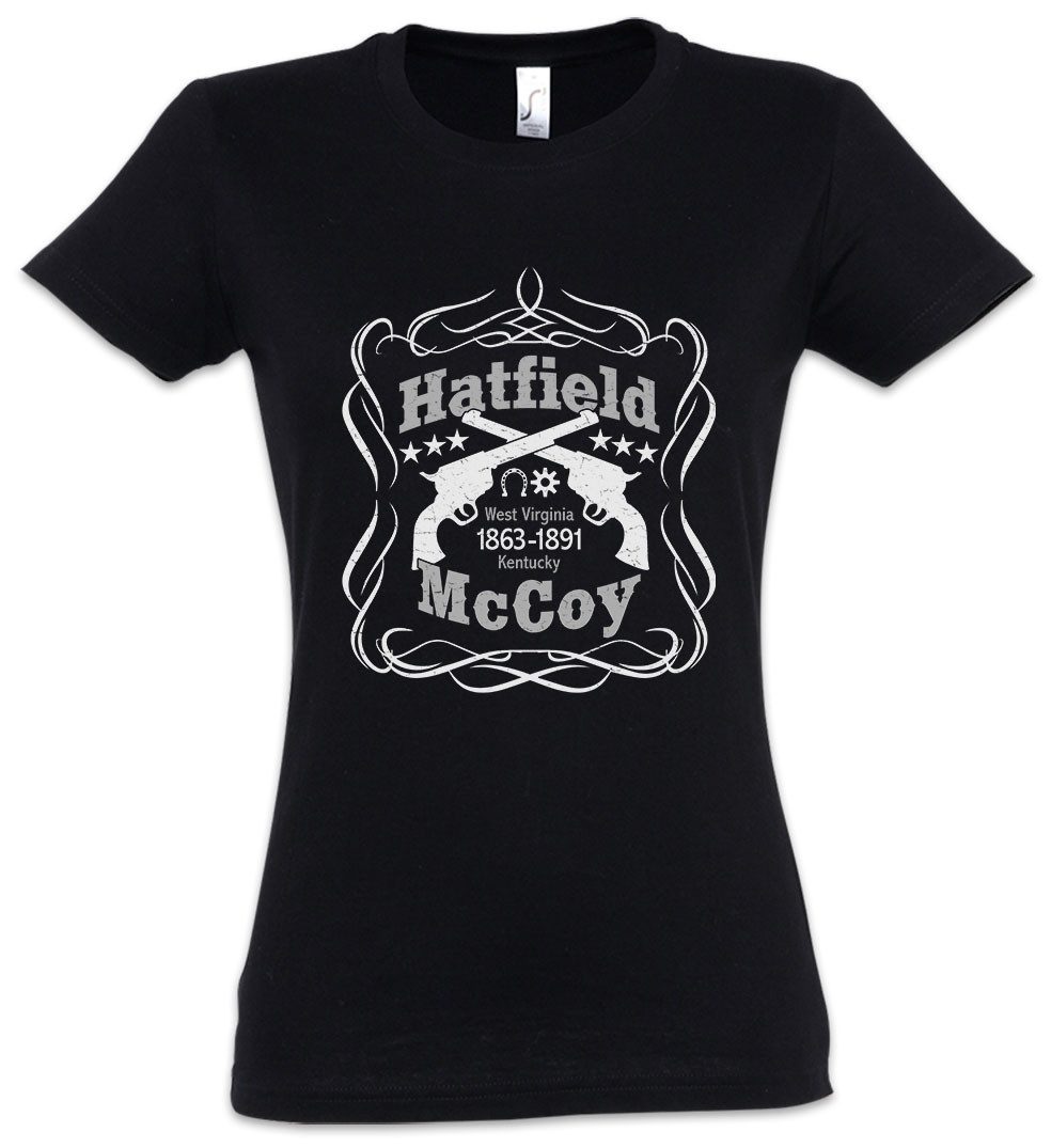 Urban Backwoods Print-Shirt Hatfield & McCoy Damen T-Shirt Western Cowboy Appalachian Feud Country (1-tlg) American USA Folklore Family