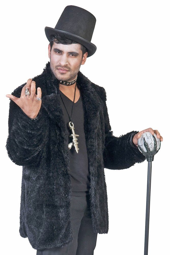 Funny Fashion Kostüm Hippie Jacke Clayton in Plüsch-Optik - Schwarz günstig online kaufen