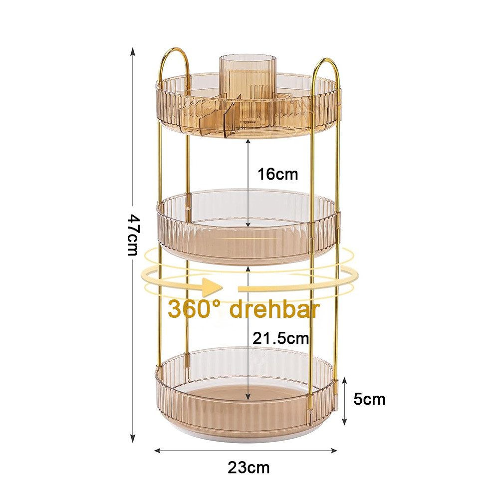 TUWENA Make-Up Organizer Make Up Organizer, 360° drehbare Kosmetikaufbewahrungsbox