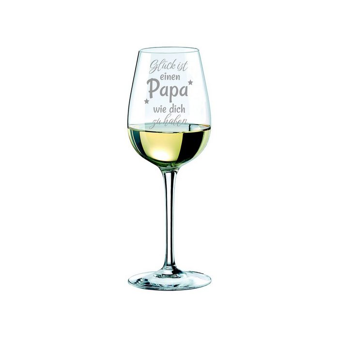 KS Laserdesign Rotweinglas Weinglas mit Gravur - Glück ist einen Papa wie dich zu haben - Glas Lasergravur