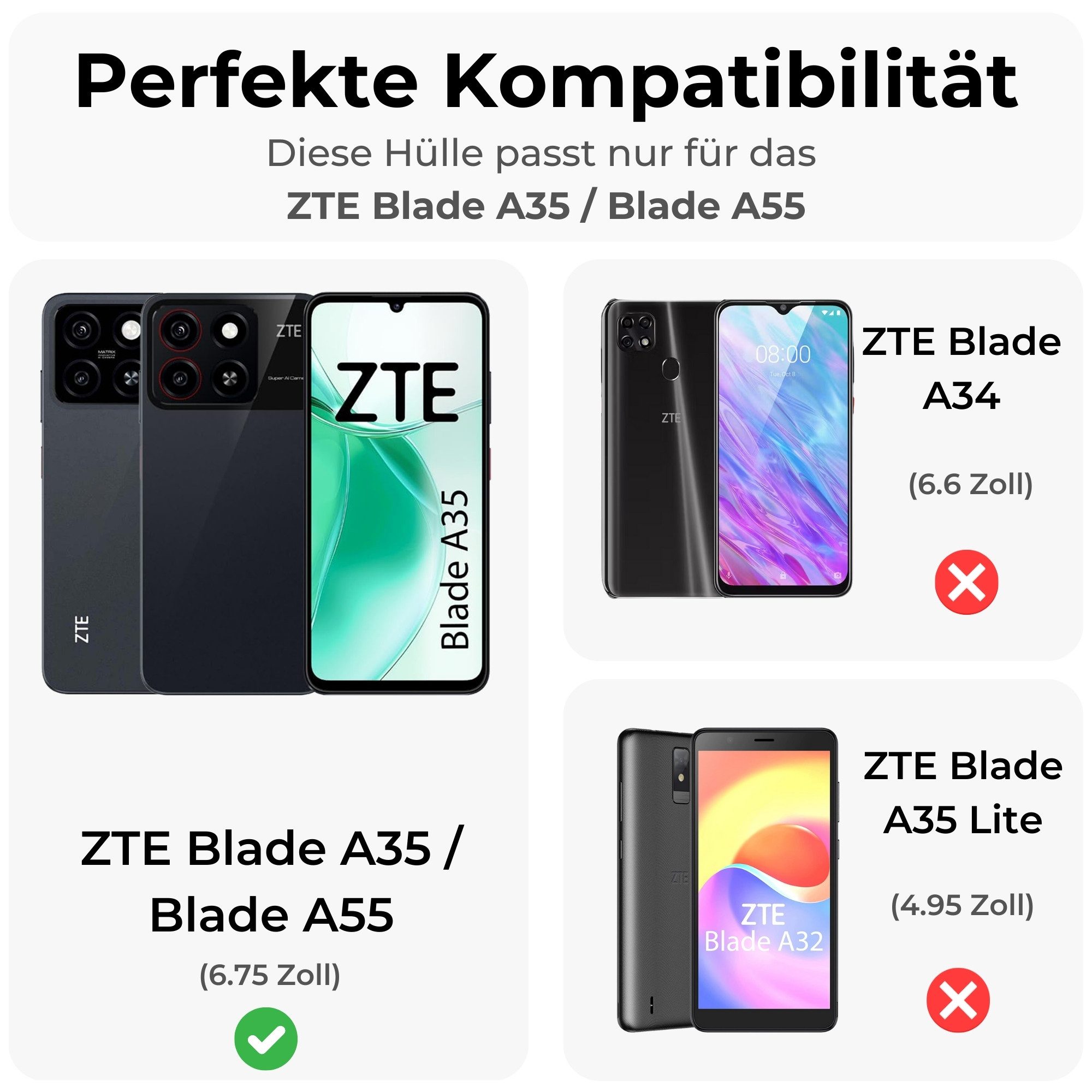 betterfon Handyhülle für ZTE Blade Hülle mit Slide Kameraschutz Ringhalter, Outdoorhülle mit Ringhalter Smartstand und Silikonkern