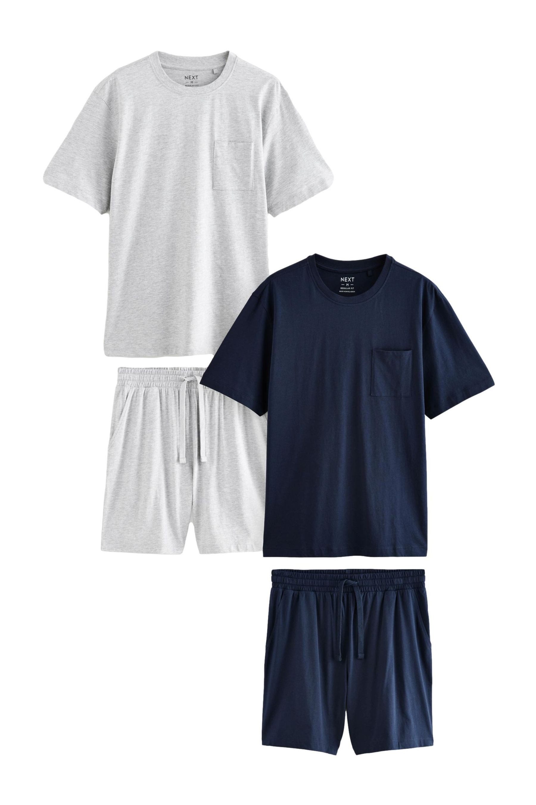Next Pyjama Kurzer karierter Jersey-Schlafanzug, 2er-Pack günstig online kaufen