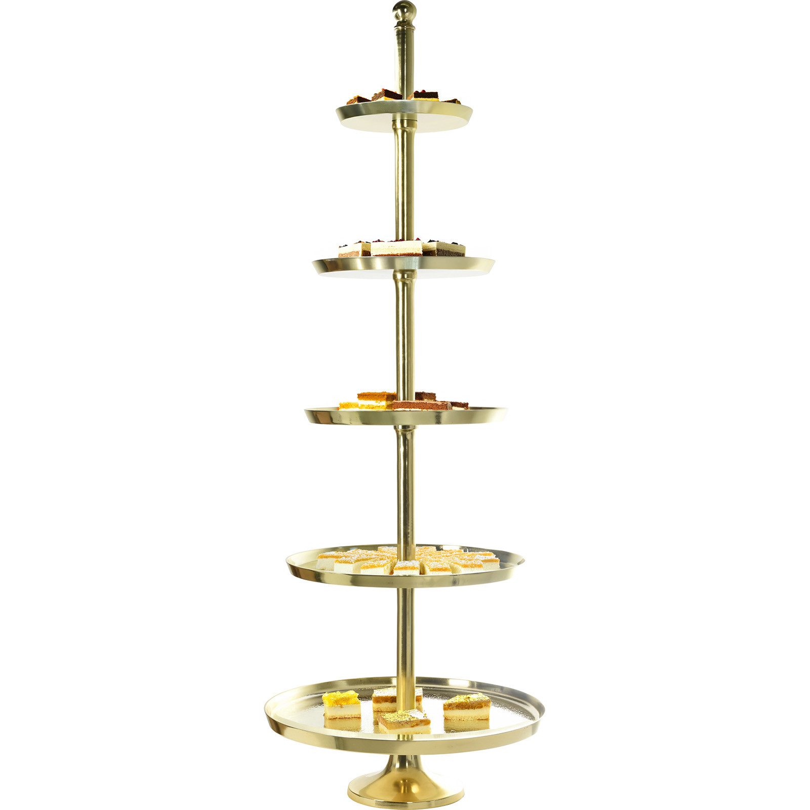 Koopman Etagere Servierständer Aluminium Deko XXL 170 cm 5 Ablagen Goldfarbend, Aluminium, (1-tlg), 170cm, Goldfarbend, Aluminum, Servierständer, Anrichte
