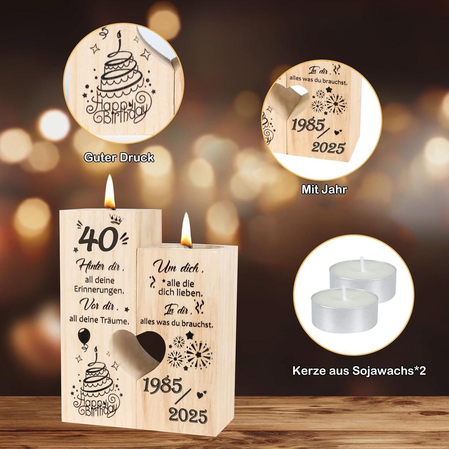 LuxusKollektion Kerzenständer Deko Kerzenständer Geburtstag 40 günstig online kaufen