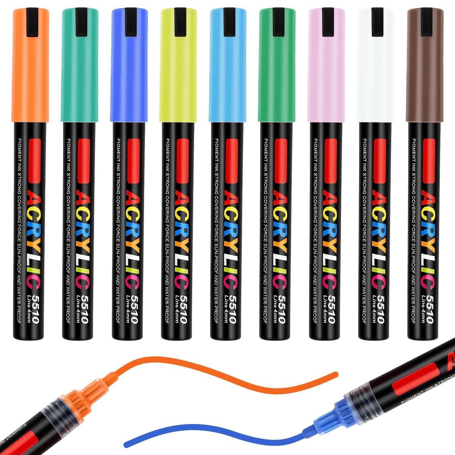 LuxusKollektion Lackmarker Acrylstifte 9er Set 2mm Spitze