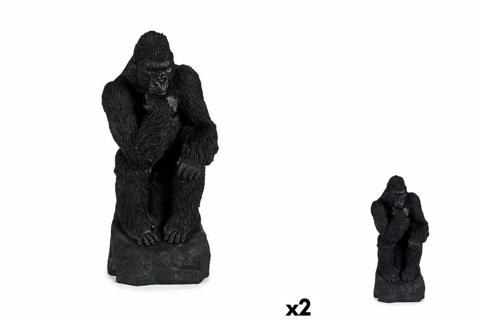 Gift Decor Dekoobjekt Deko-Figur Gorilla Schwarz 20 x 45 x 20 cm 2 Stück