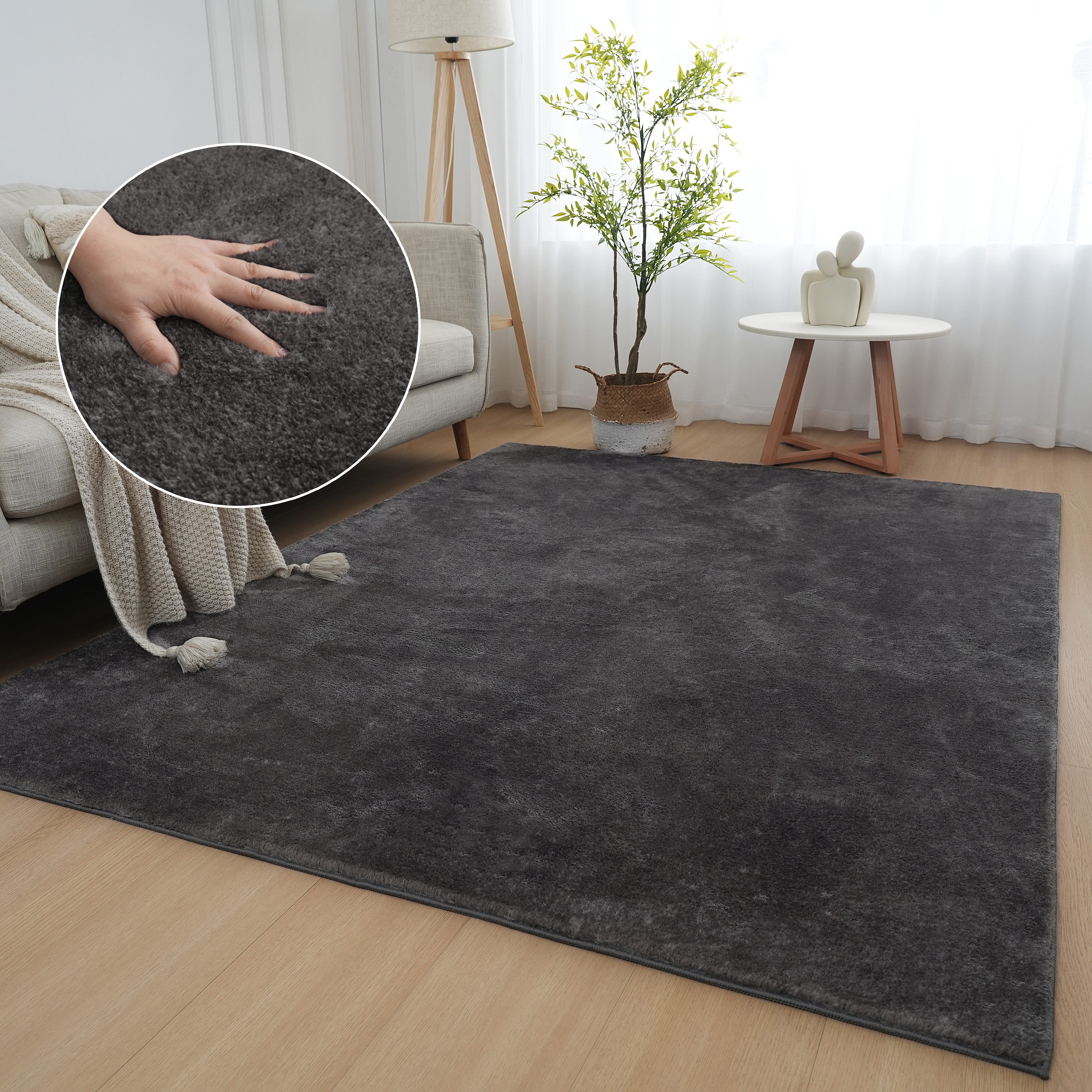 my home Teppich Cali, weich, modern, waschbar, rechteckig, Höhe: 16 mm, Uni günstig online kaufen