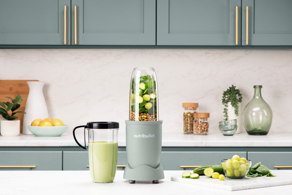 nutribullet Standmixer Pro NB907MAJD - kompakter Mixer, 900W, 2 Mixbecher (700+925ml), Jade, 900 W, Drücken, drehen, mixen, starker Motor,Becher+Zubehör spülmas – Bild 5 von 5