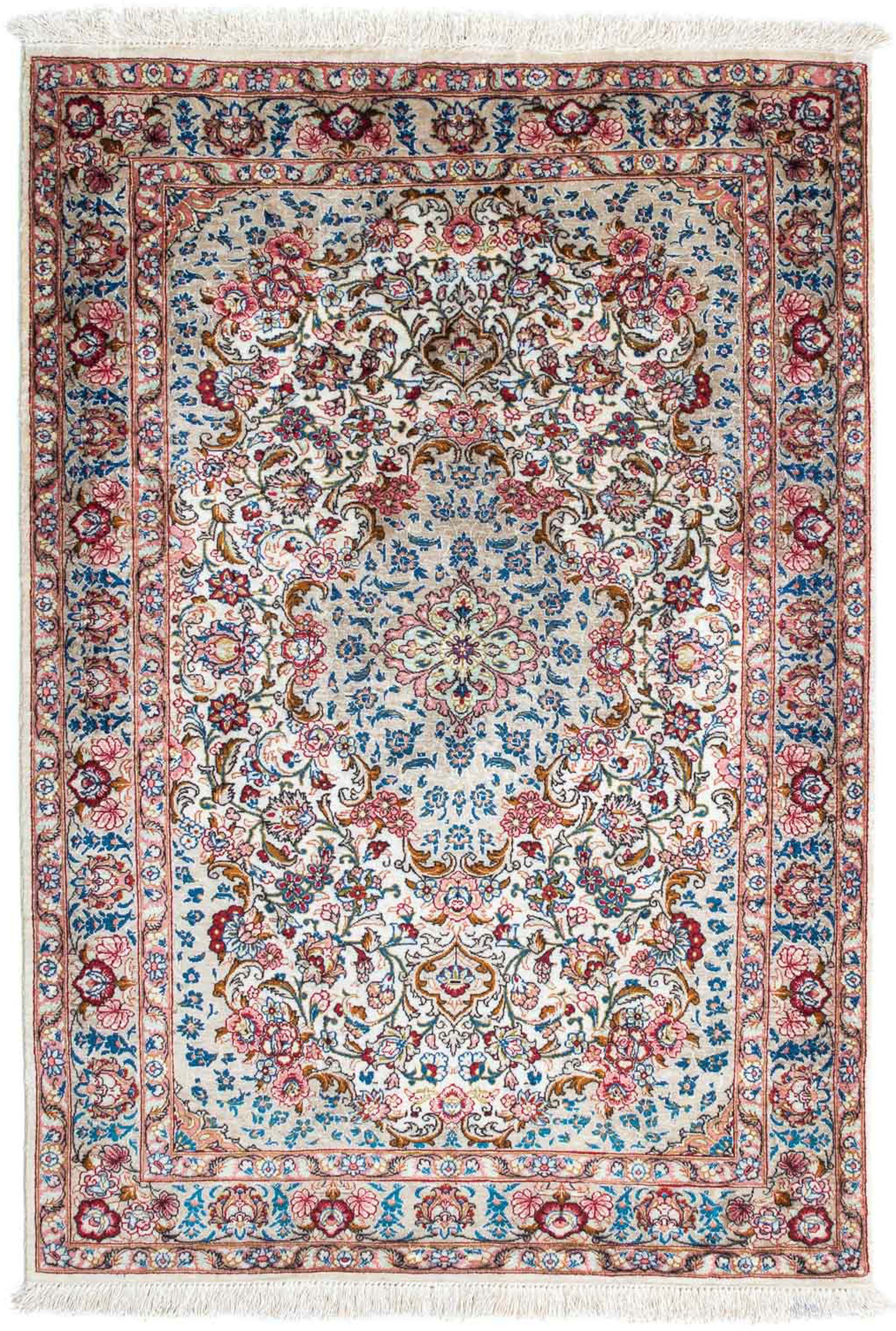 Orientteppich Perser - Ghom - rechteckig, Zertifikat Handgeknüpft, 120 mehrfarbig, Wohnzimmer, mm, x Höhe: 10 - Einzelstück cm morgenland, mit 80