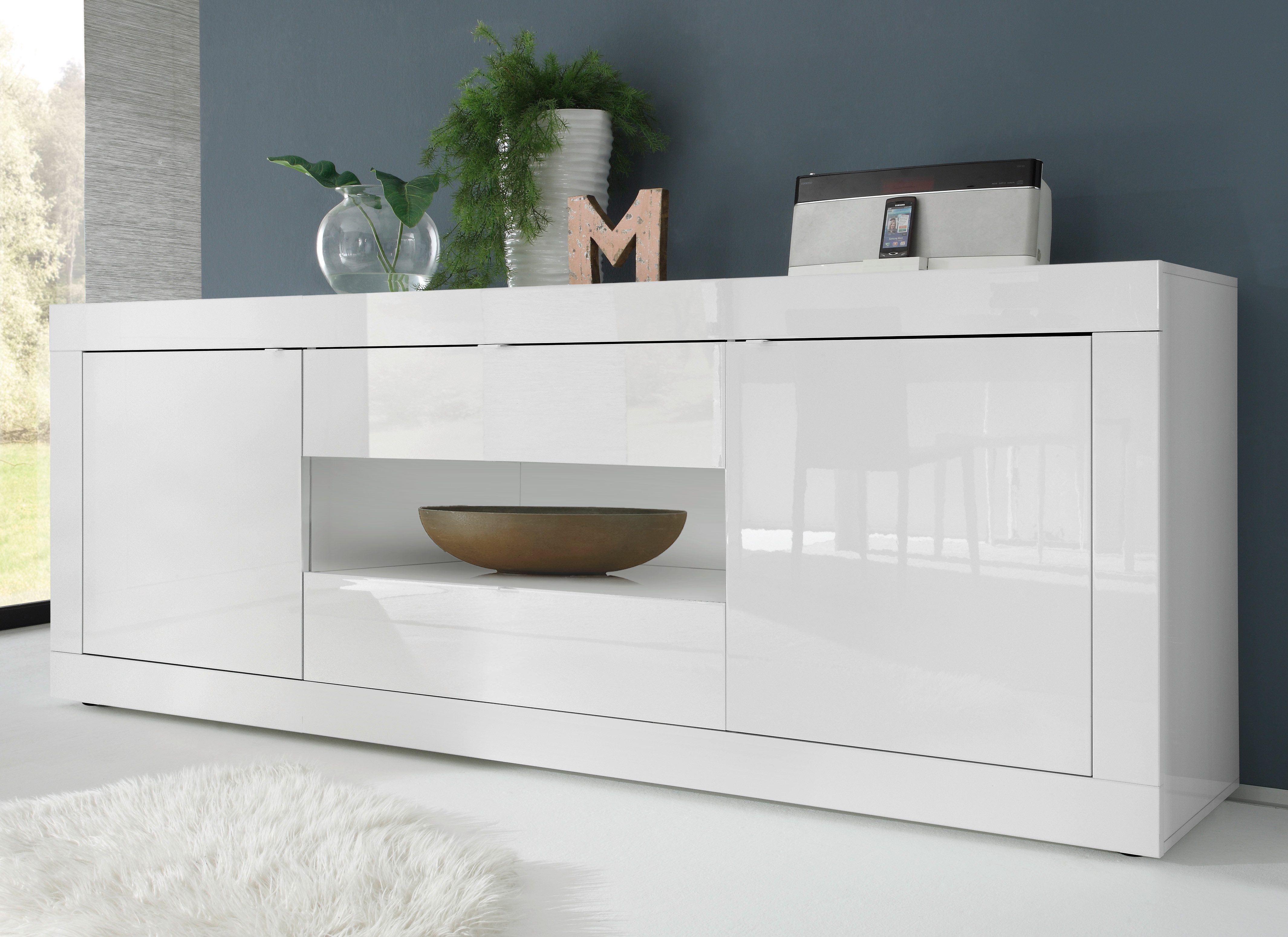 Sideboard Basic Breite 240 cm, Kommode 2 Türen, 2 Schubkästen, Anrichte
