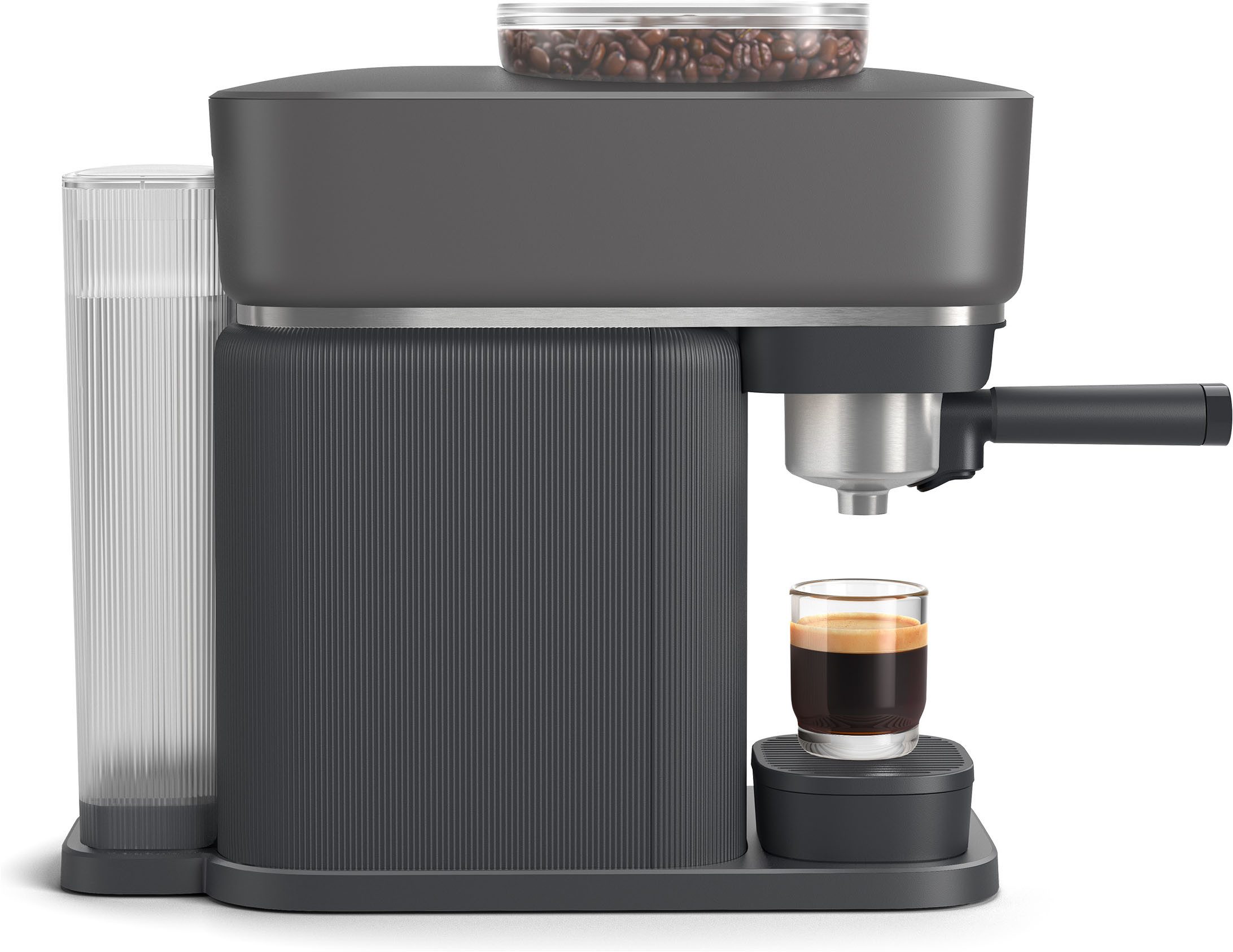 PHILIPS baristina Espressomaschine BAR308/60 mit Mahlwerk für ganze Bohnen, Milchaufschäumer inkl., 16 bar Pumpendruck, Schwarzgrau