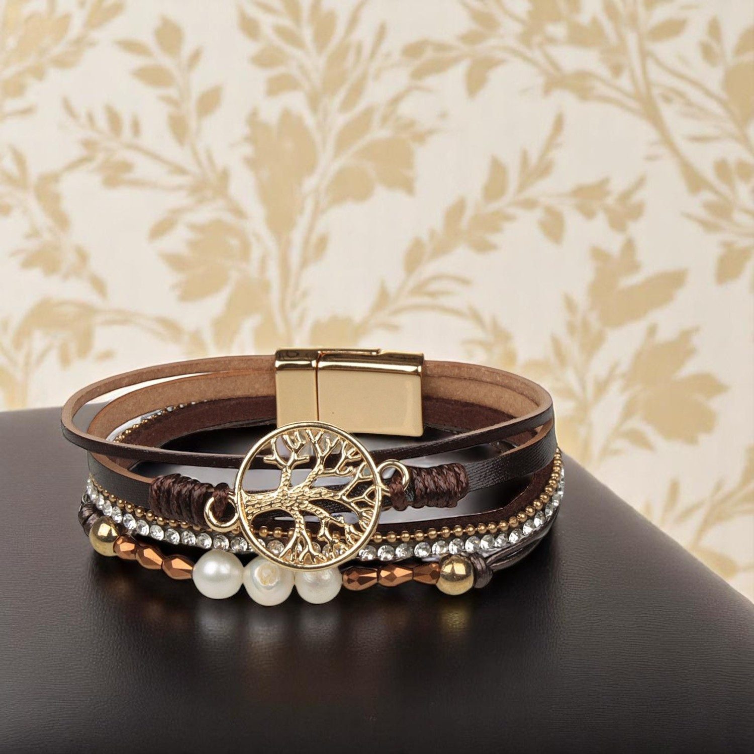 KARMA Armband Damen PU Leder mehrreihig günstig online kaufen
