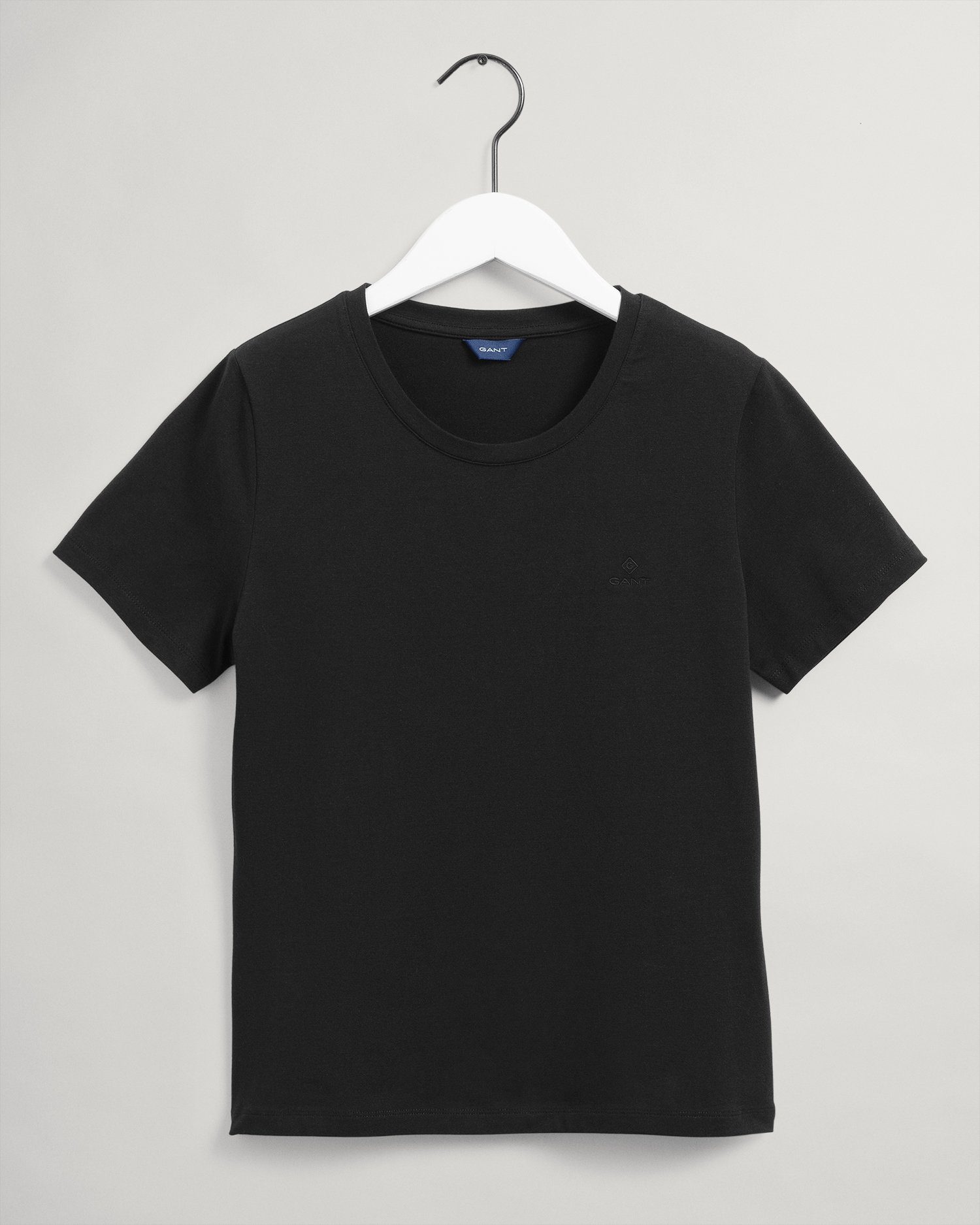 Gant T-Shirt Top aus Stretch-Baumwolle Schwarz Grau