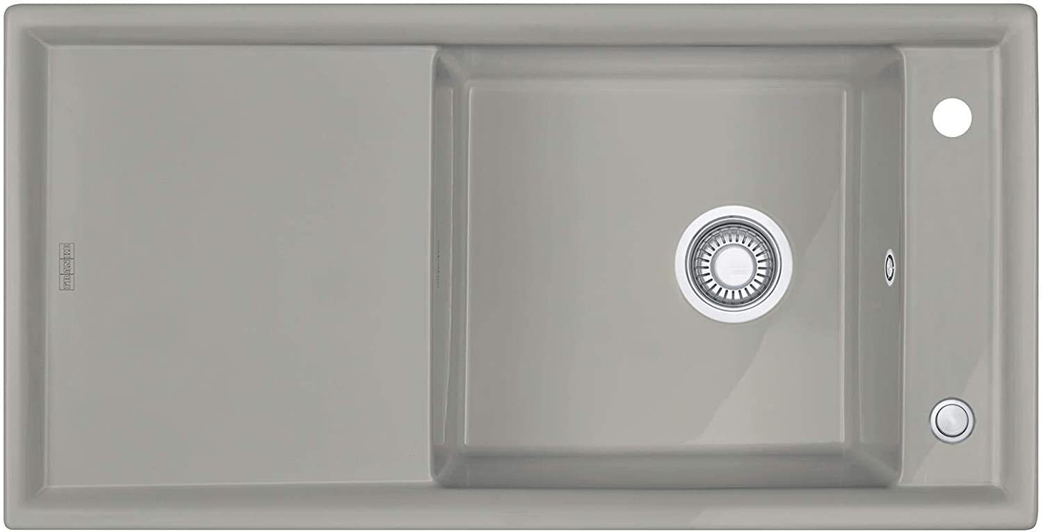 FRANKE Einbauspüle Spüle Keramik Ambion 1000x510mm Siebkorb Perlgrau Matt reversibel