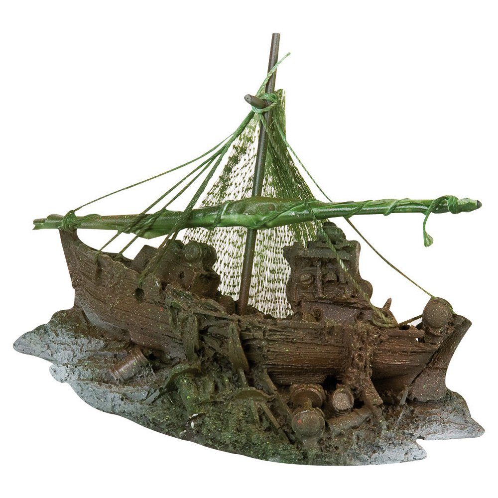 Flamingo Aquariendeko Aquariendeko Fischerboot klein günstig online kaufen