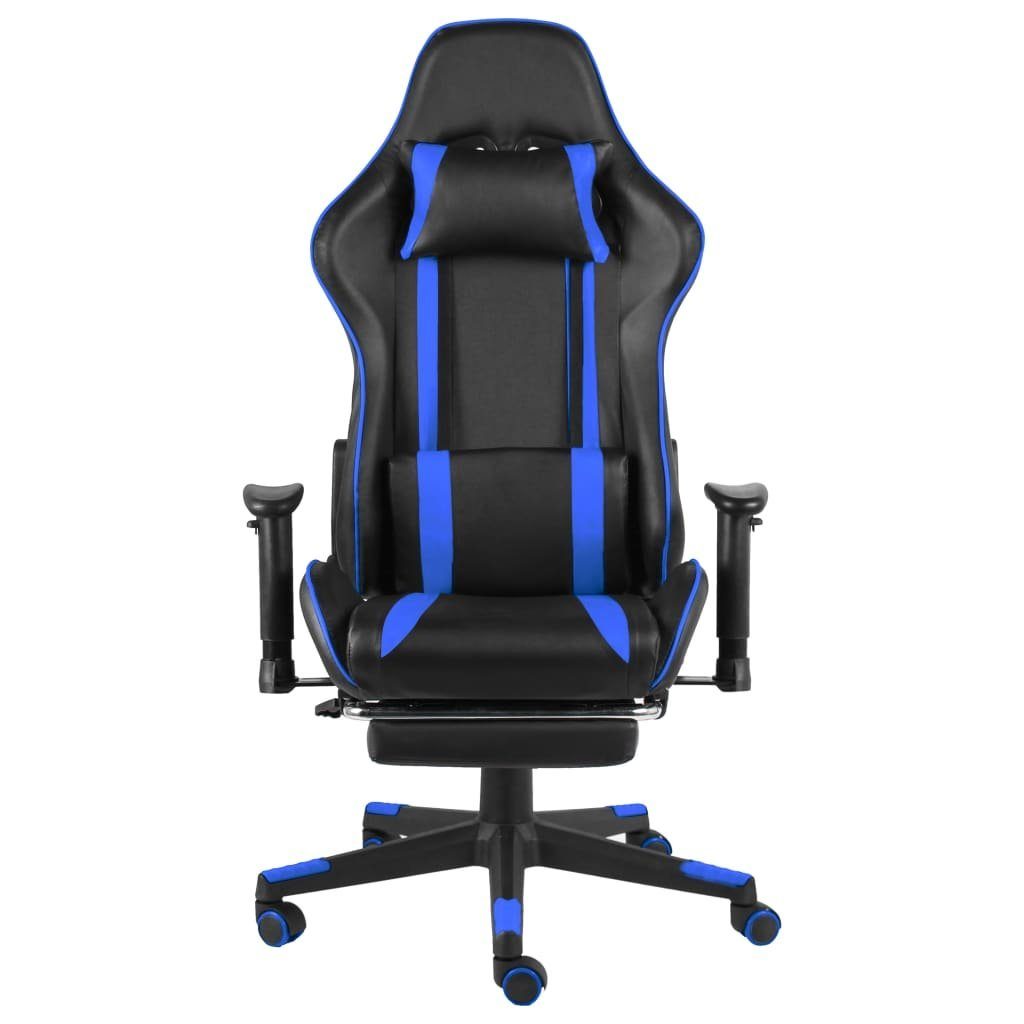 Gaming-Stuhl PVC Fußstütze Drehbar mit vidaXL Bürostuhl Blau