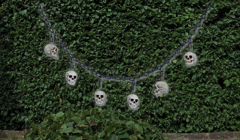 - Das Party Kostümland Girlande Halloween cm XL - Dekoration 170 Gruselige Totenkopf Skelett Kette