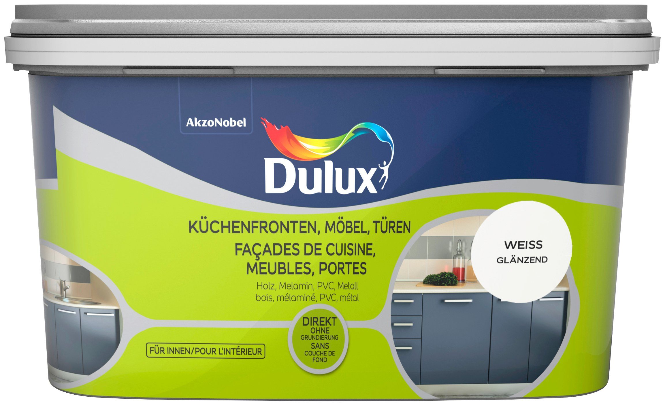 Dulux Holzlack Fresh Up, für Küchen, Möbel und Türen, weiß, 2l
