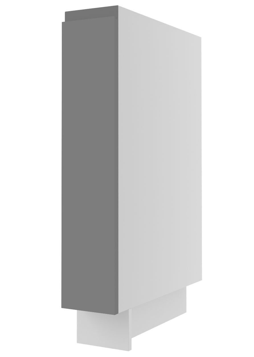 Feldmann-Wohnen Unterschrank Avellino 15cm Front-, Korpusfarbe & Ausführung wählbar grifflos Korbauszug stone grey Acryl matt