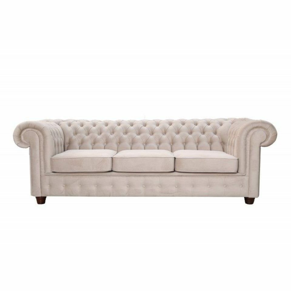 Weiße Sofagarnitur Polstermöbel Design Beige in Couch Chesterfield Sofa Europe Made JVmoebel 3+2+1 Neu,