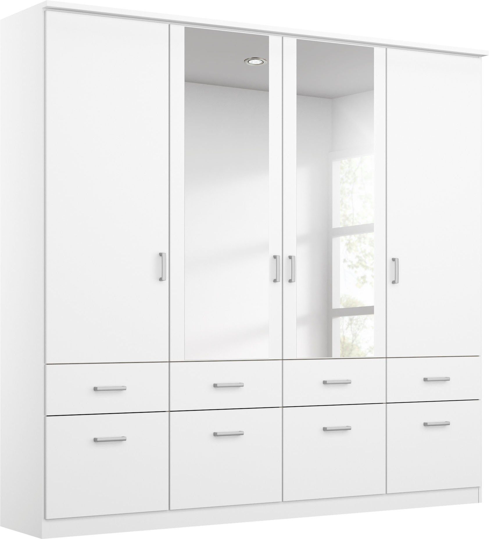 rauch Kleiderschrank Kleiderschrank Schrank Garderobe deckenhoher Schrank BREMEN (optional mit Spiegel, Breiten: 91/136/181 cm, Höhe: 199 cm) in vielen Farbvariationen, inkl. Kranzblende MADE IN GERMANY