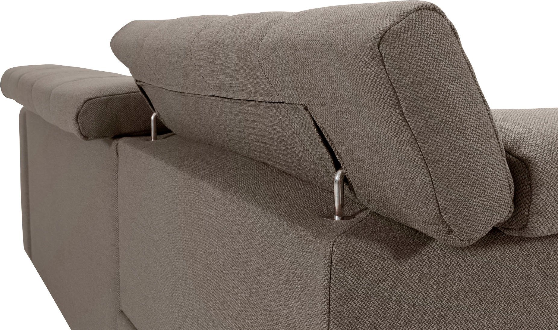 exxpo - sofa fashion Ecksofa Wahlweise Steppung und Bettkasten mit Bettfunktion Sitzbereich, Otusso, im