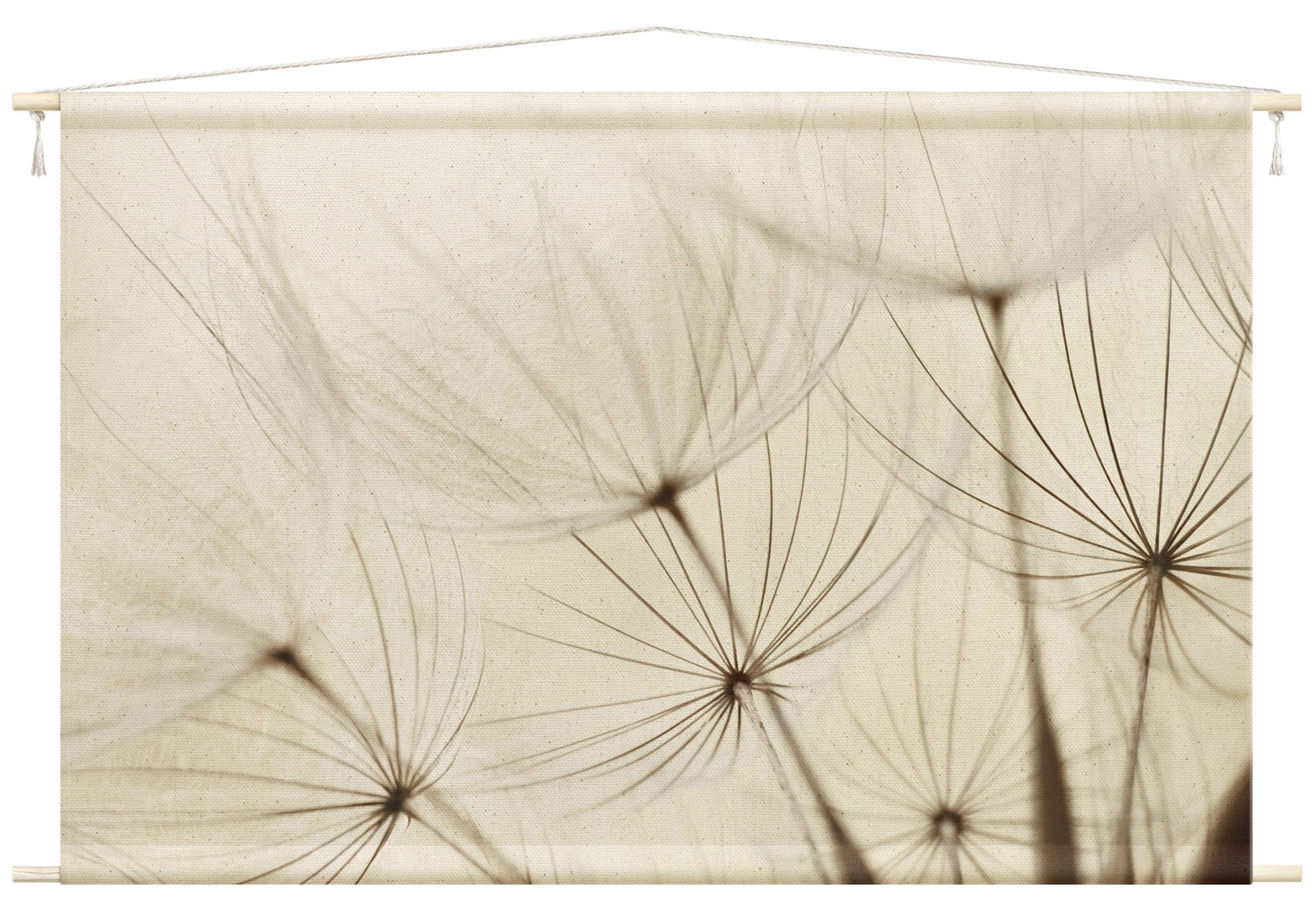 Bilderdepot24 Wandteppich modern Gräser weiss, rechteckig, Höhe: 2.6 mm, großes Wandbild aus Natur-Baumwolle Wandbehang Stoffbild Tuch Wollseil