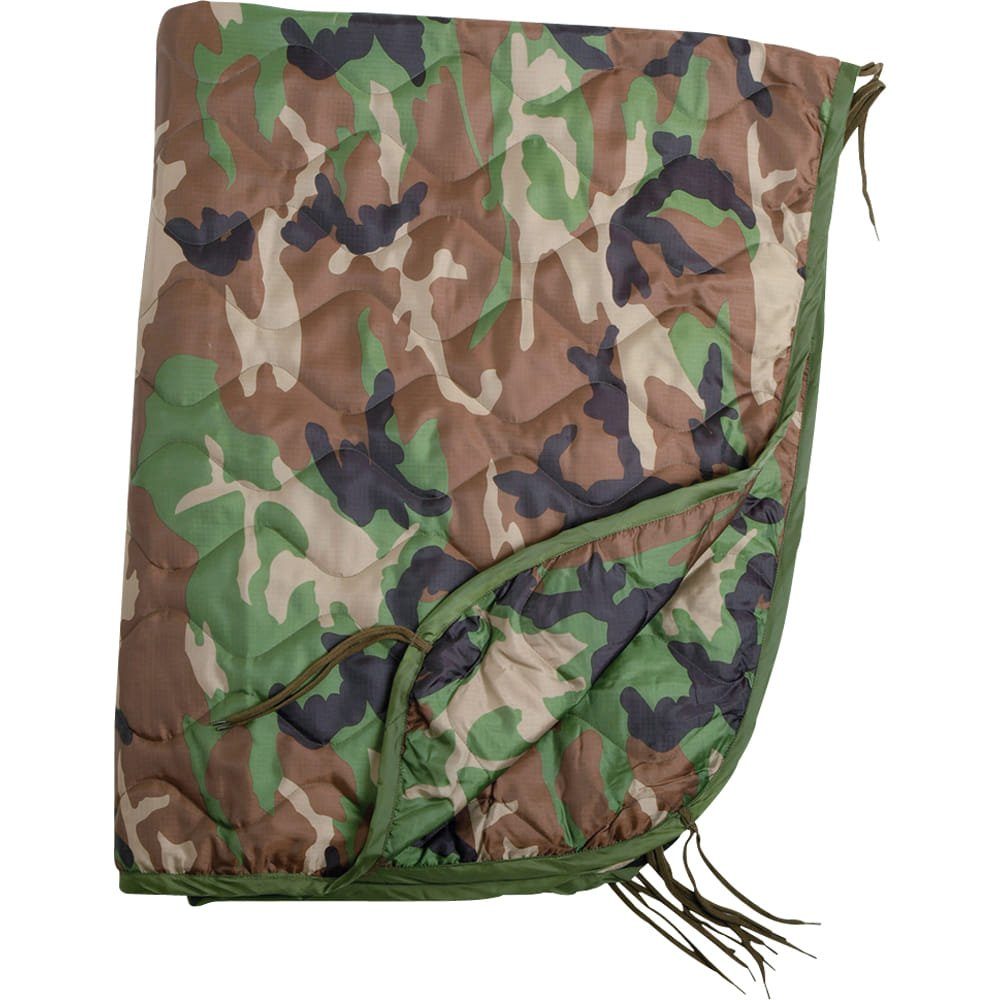 Outdoordecke Militär Poncho Liner Woodland Mil-Tec, Wasserabweisend Steppdecke