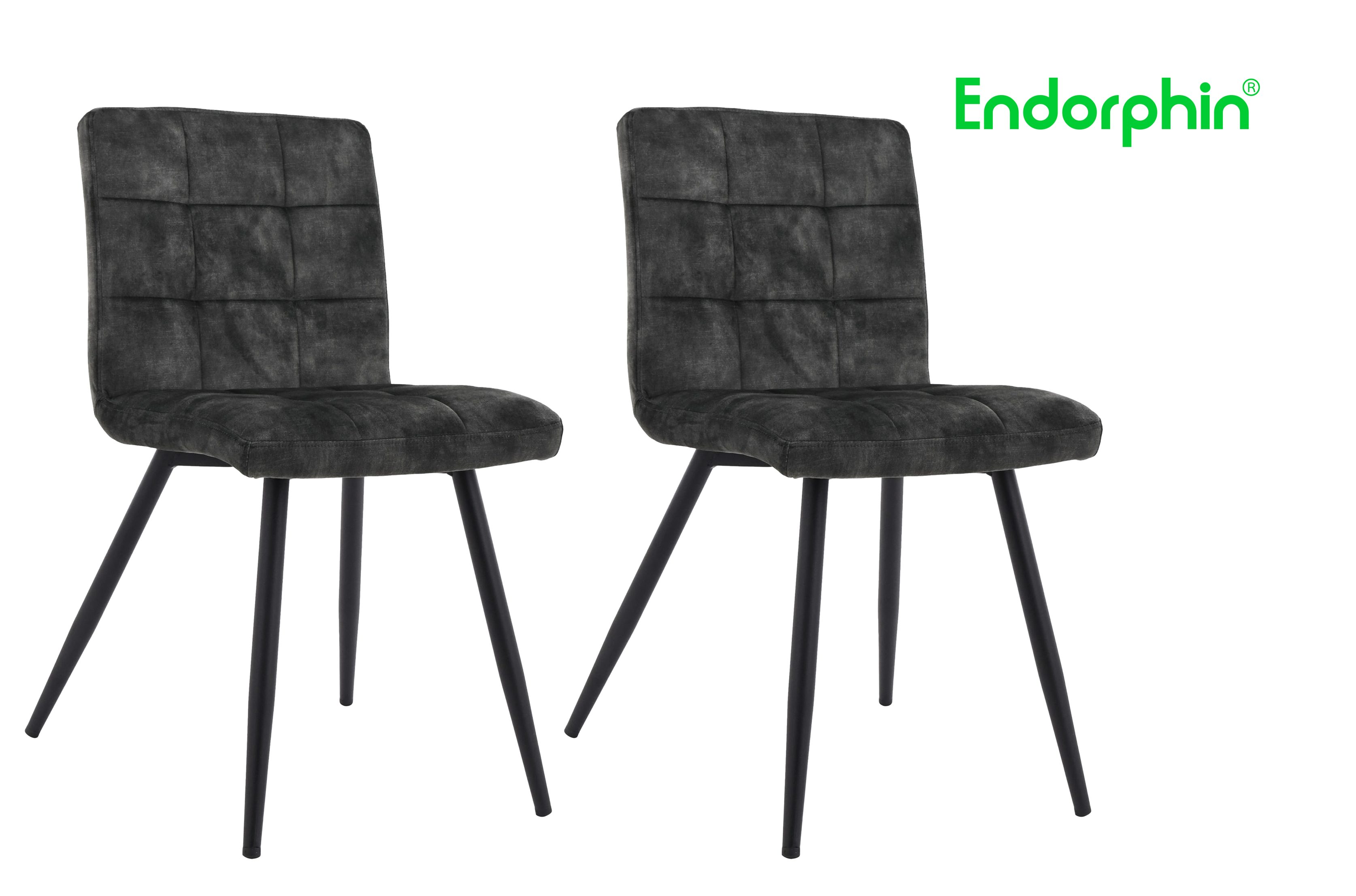 Esszimmerstuhl Design Stuhl 2er Pack in anthrazit