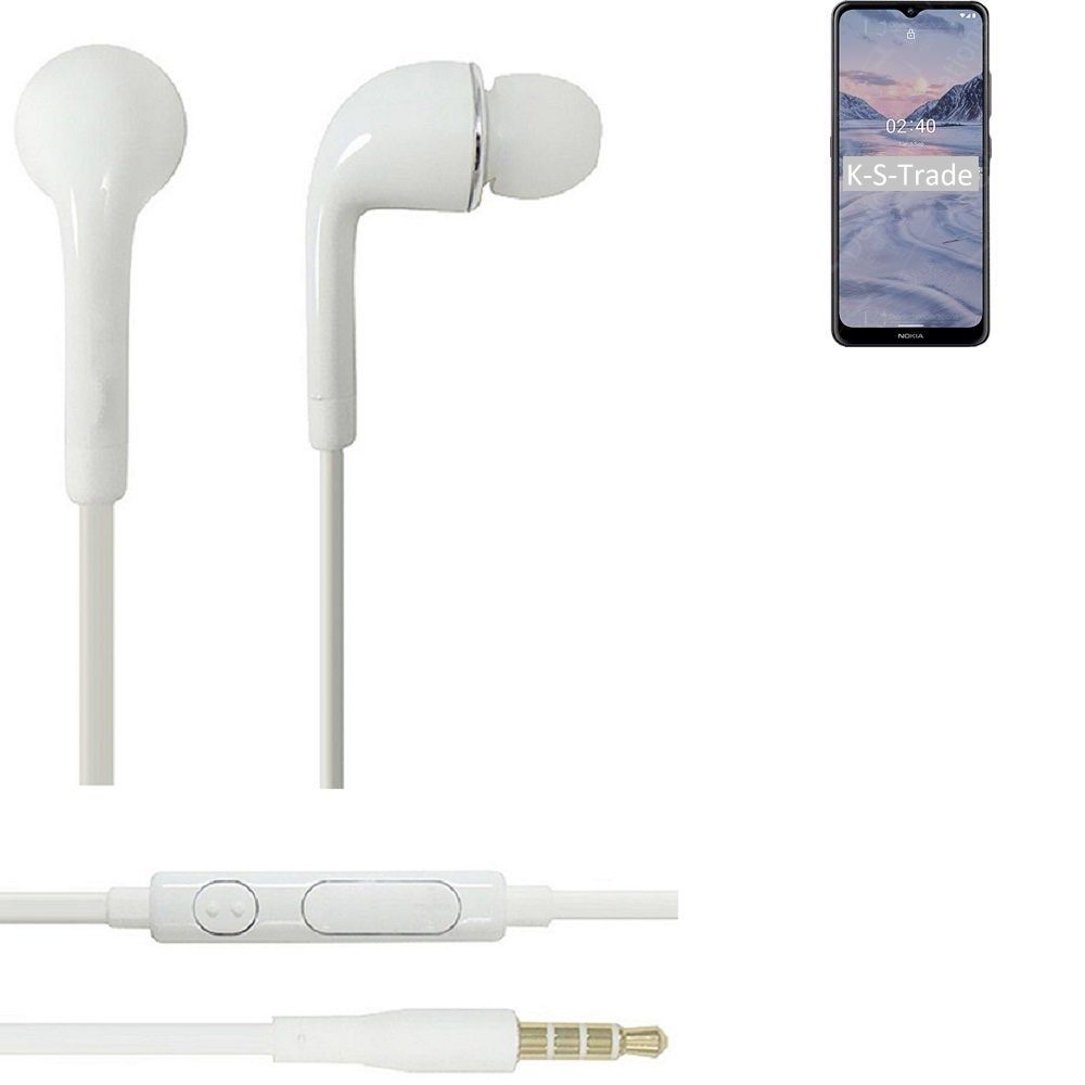 u für mit Mikrofon (Kopfhörer Headset K-S-Trade 3,5mm) Lautstärkeregler 2.4 Nokia weiß In-Ear-Kopfhörer